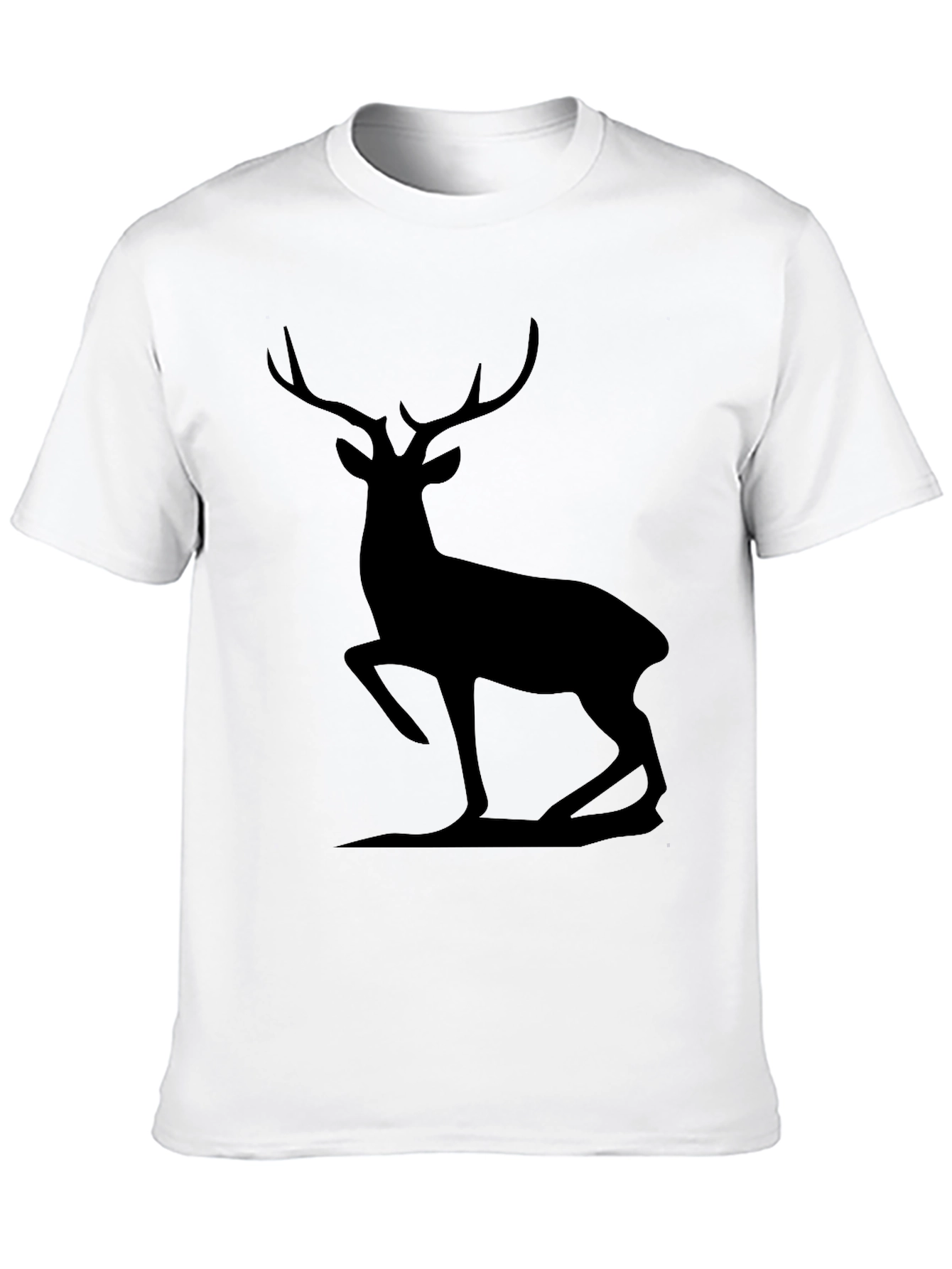 Mens Black Deer Silhouette Graphic Tee