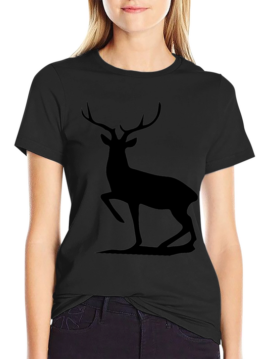 Mens Black Deer Silhouette Graphic Tee