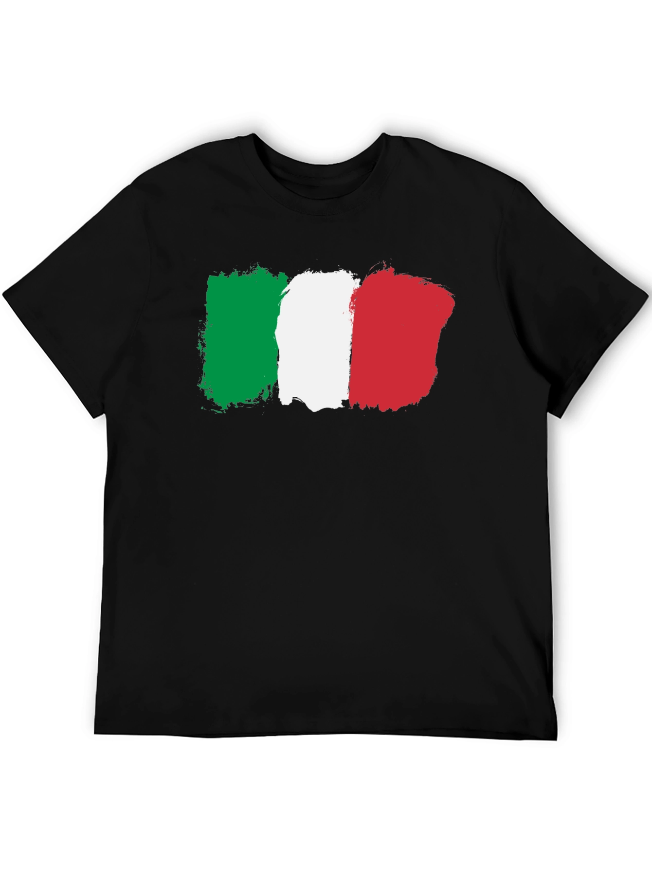 Italy Flag Graphic T-Shirt - Black Crew Neck Tee