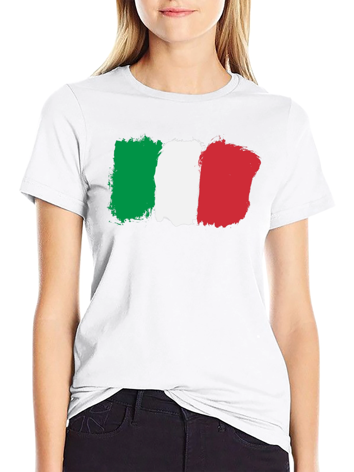 Italy Flag Graphic T-Shirt - Black Crew Neck Tee