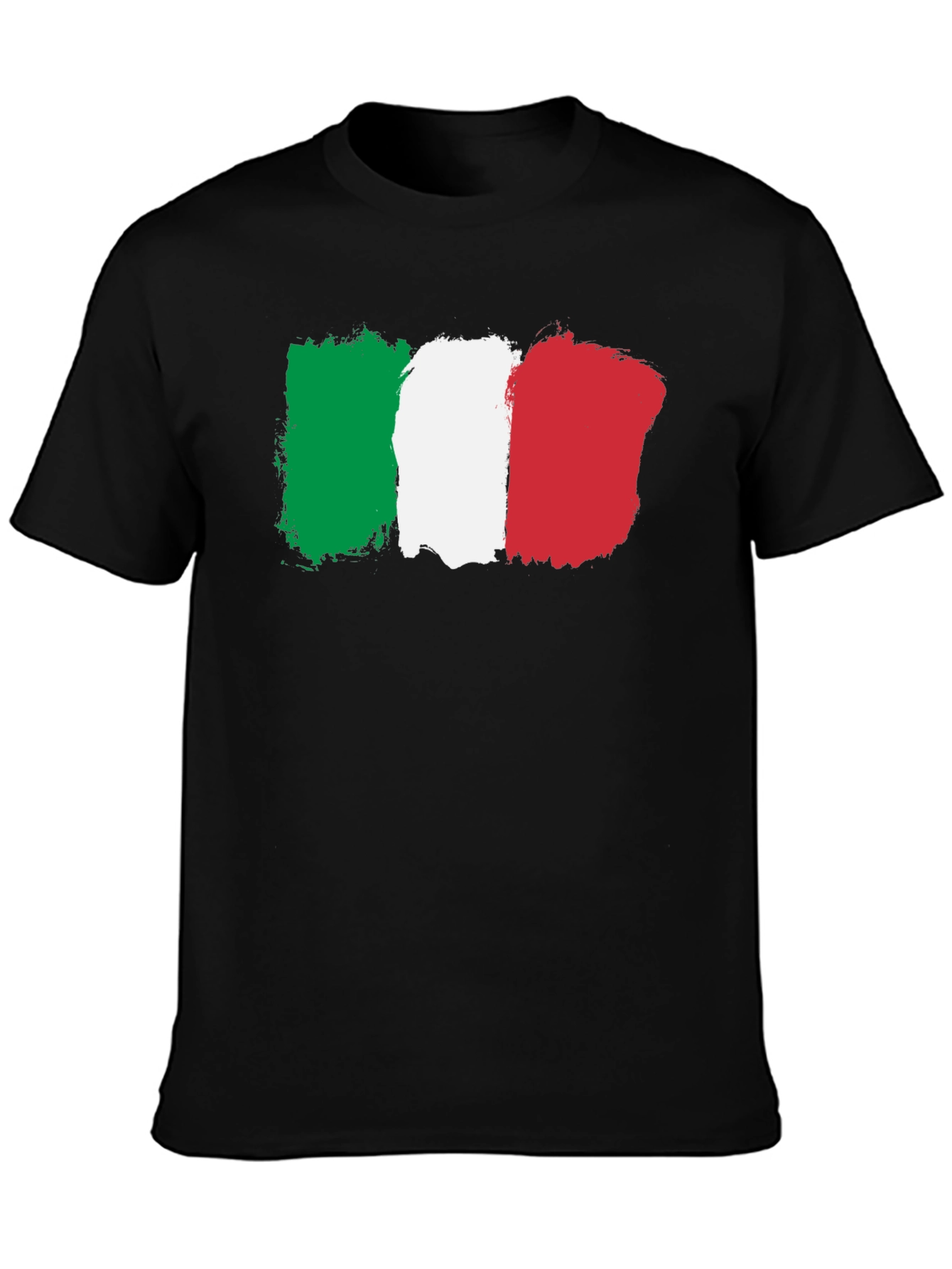 Italy Flag Graphic T-Shirt - Black Crew Neck Tee