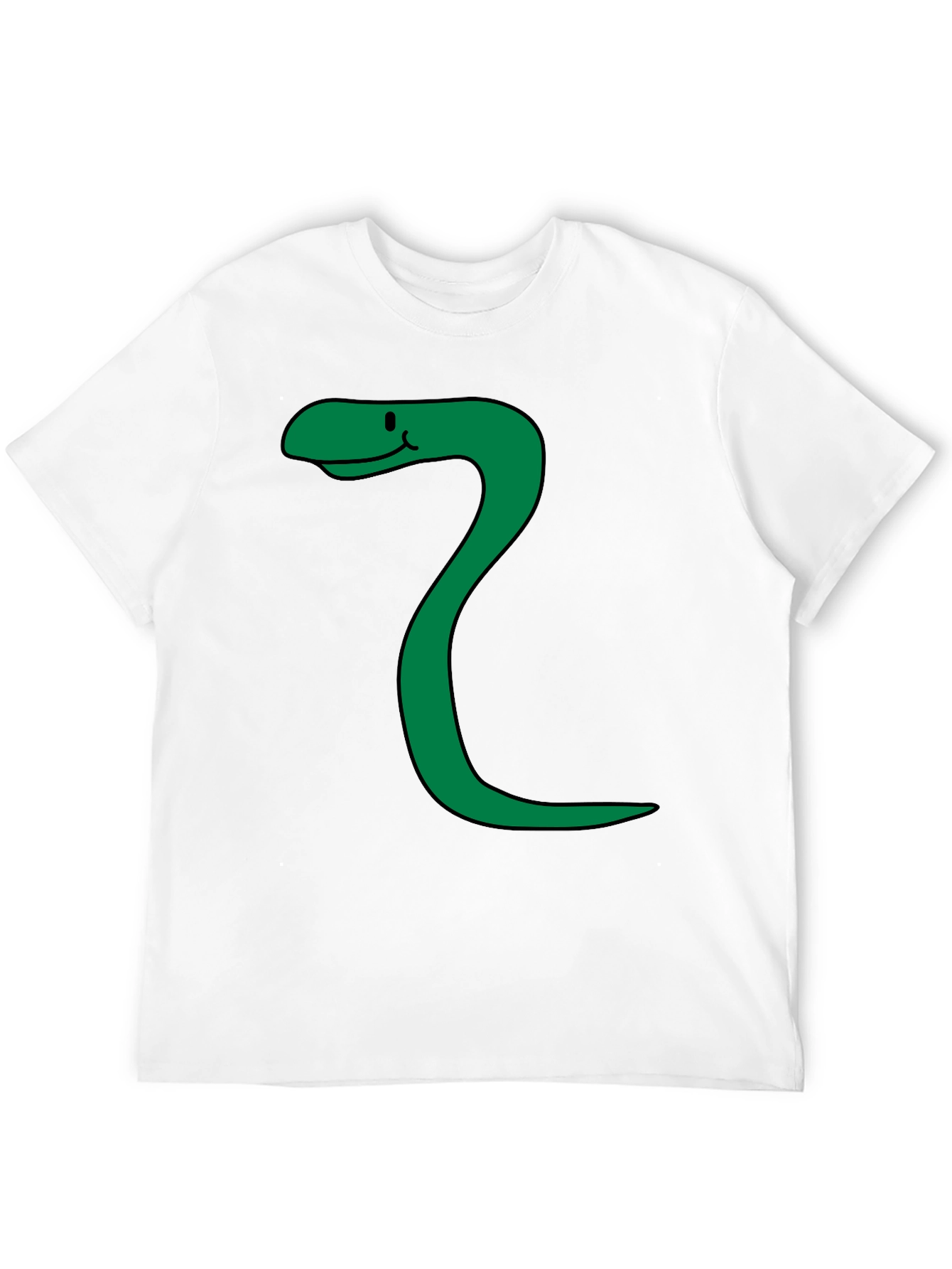 Funny Snake Cartoon Black T-Shirt