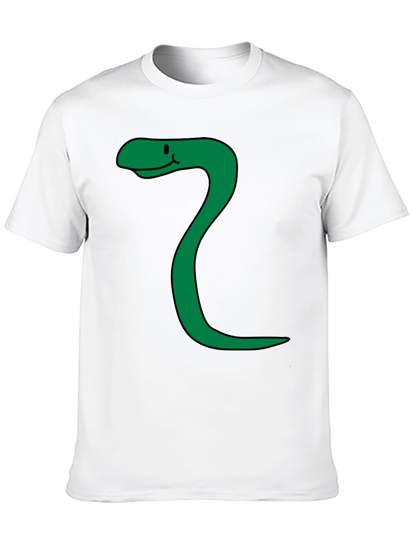 Funny Snake Cartoon Black T-Shirt
