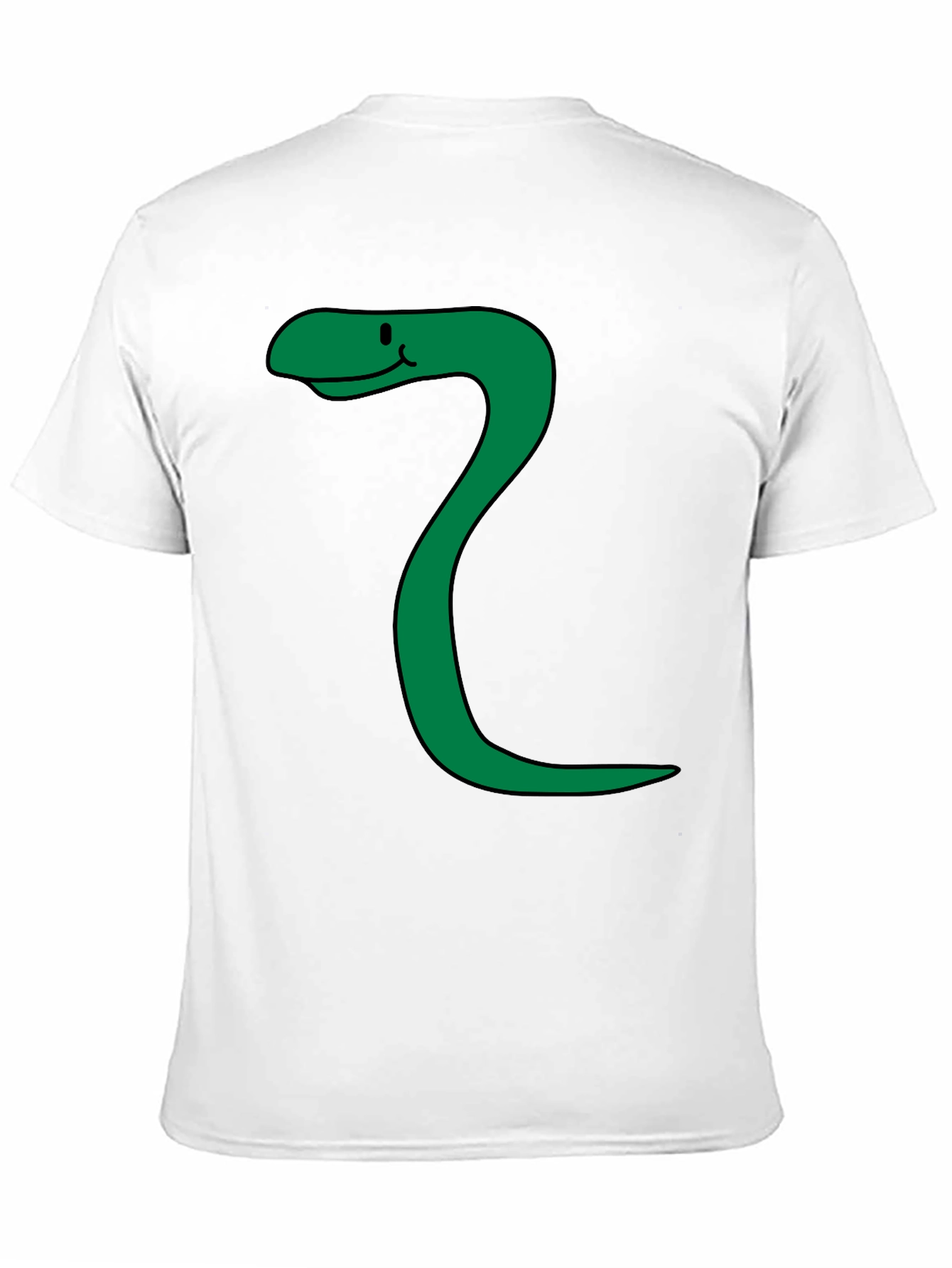 Funny Snake Cartoon Black T-Shirt