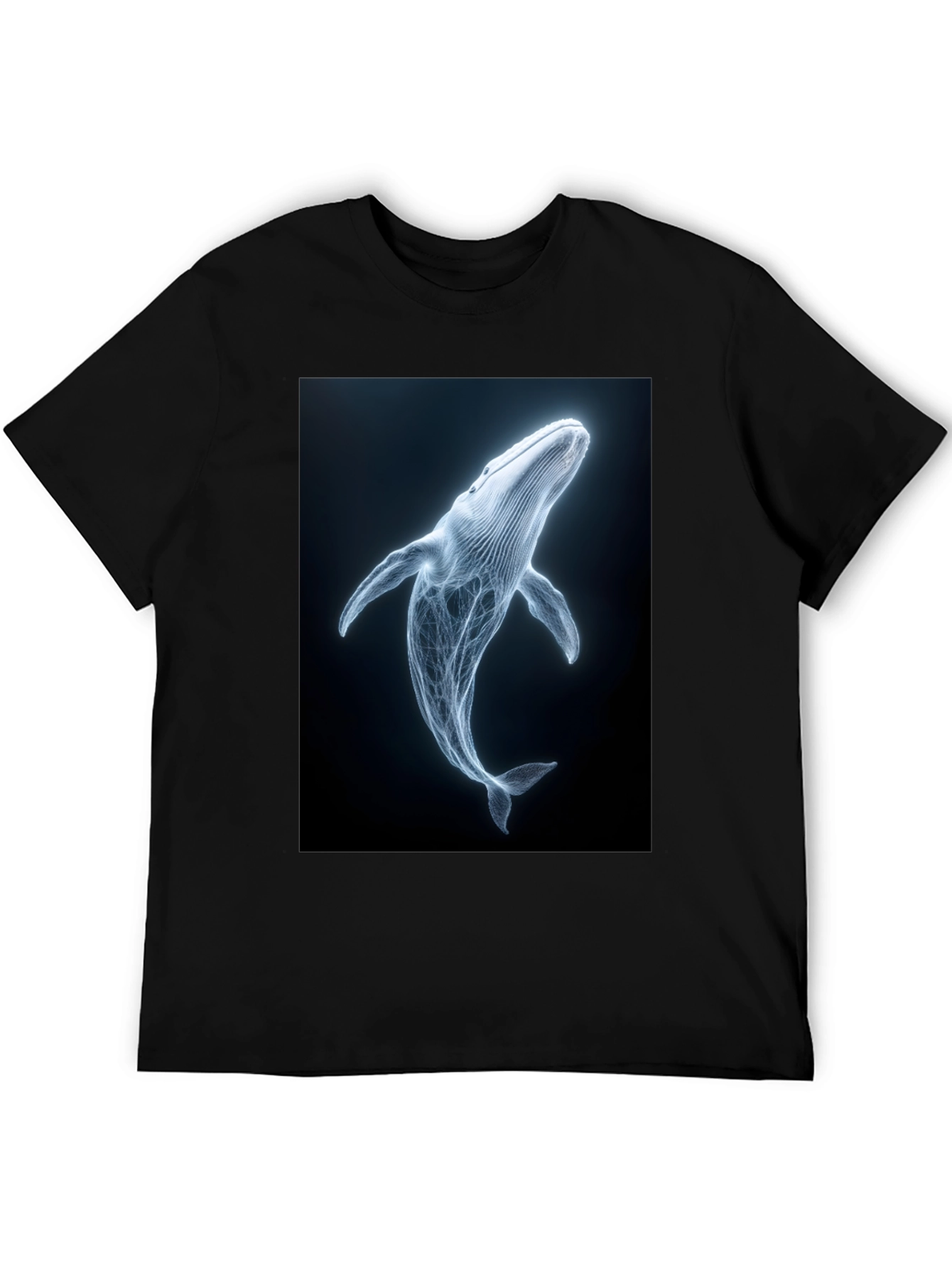 Whale Graphic Print Black T-Shirt