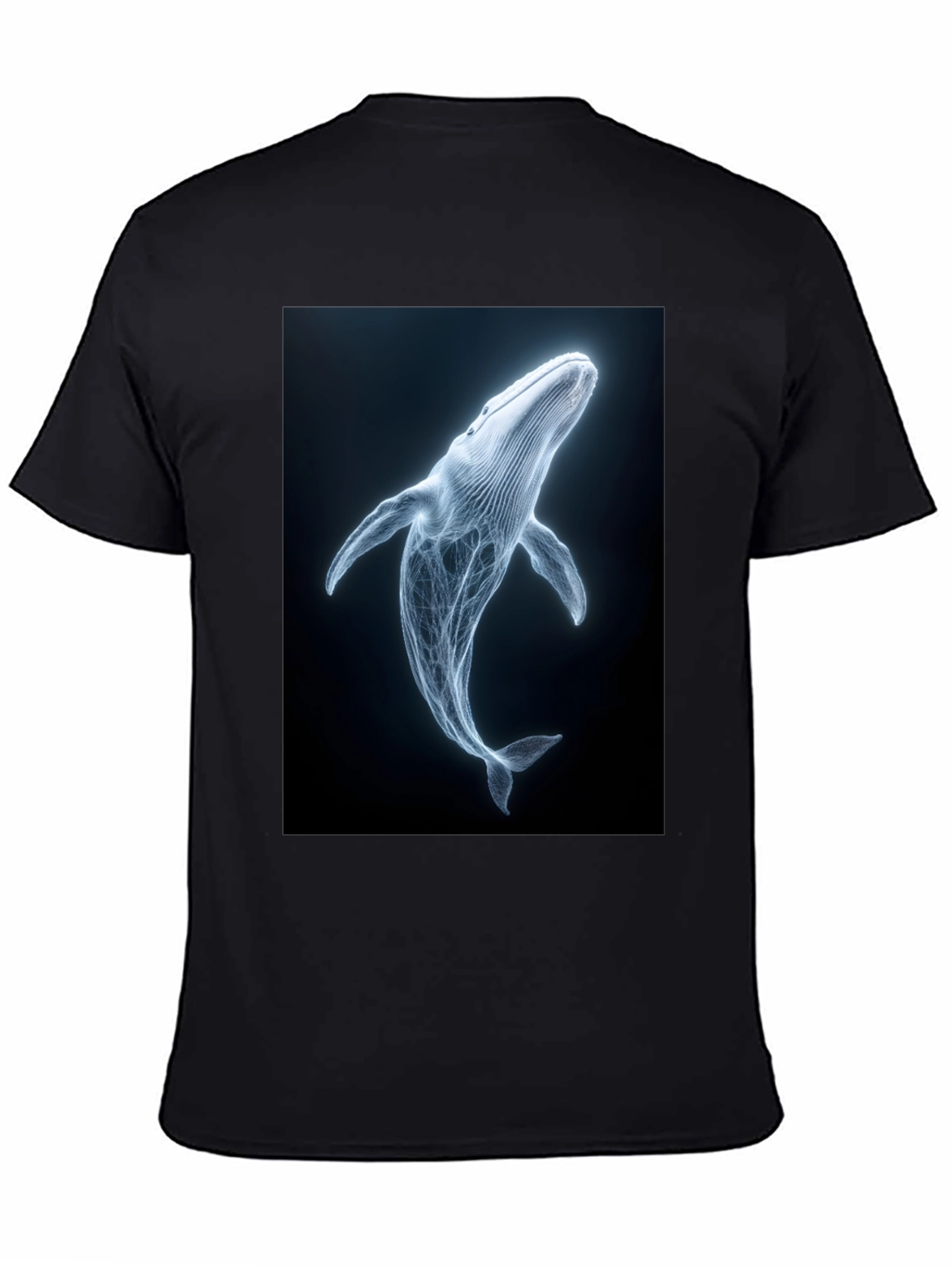 Whale Graphic Print Black T-Shirt