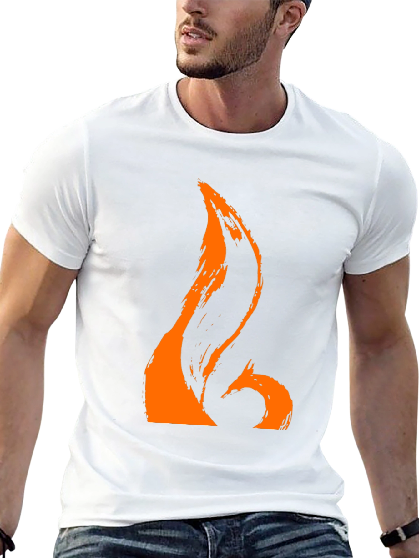 Orange Brushstroke Graphic Tee