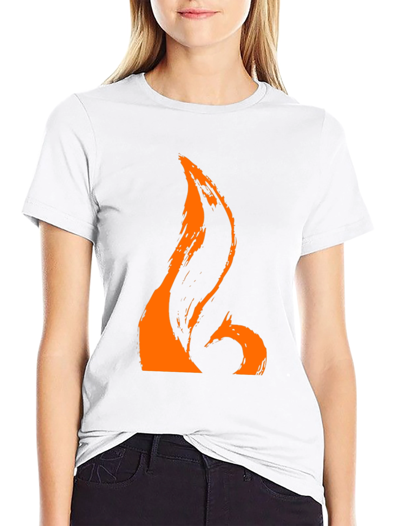 Orange Brushstroke Graphic Tee