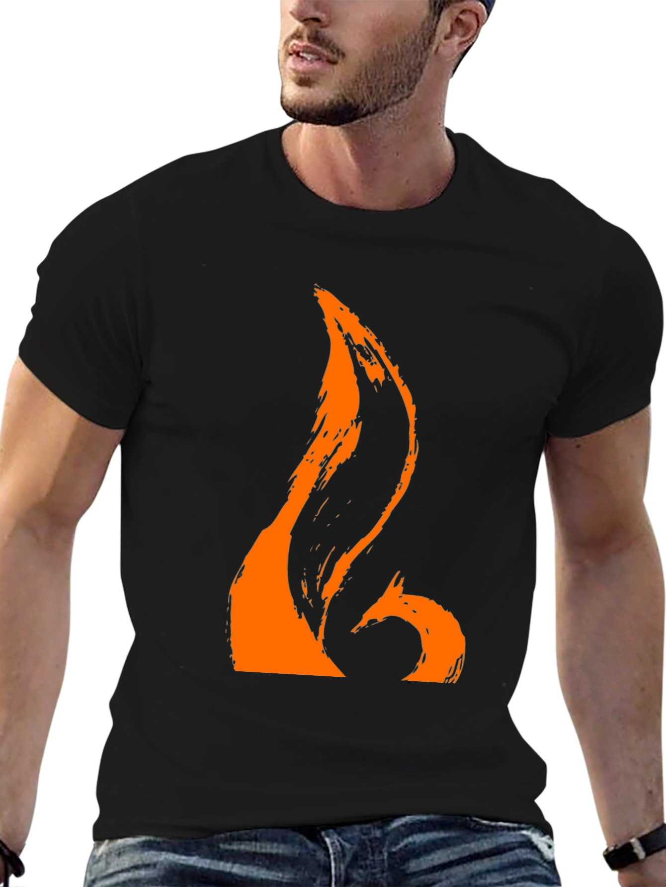 Orange Brushstroke Graphic Tee