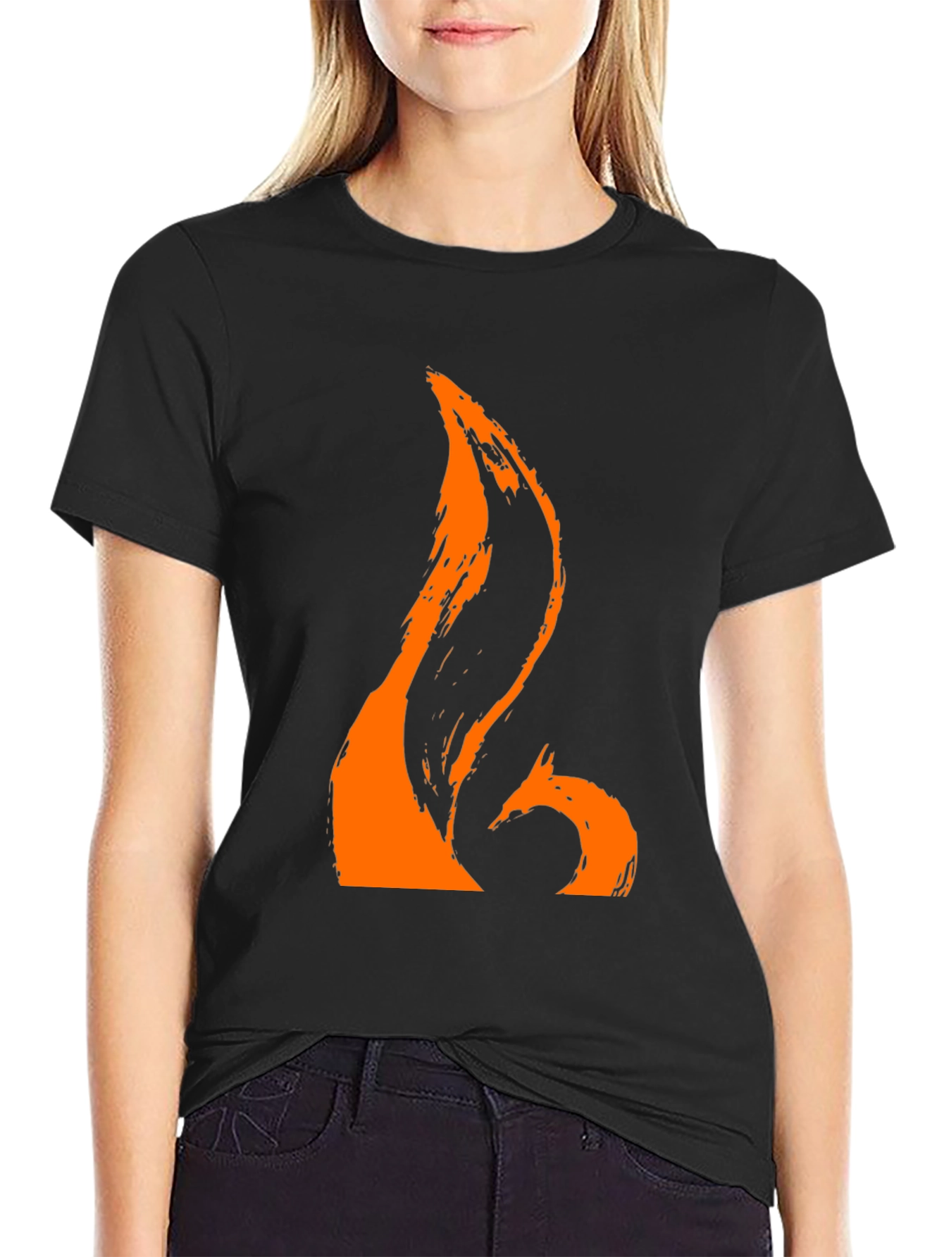 Orange Brushstroke Graphic Tee