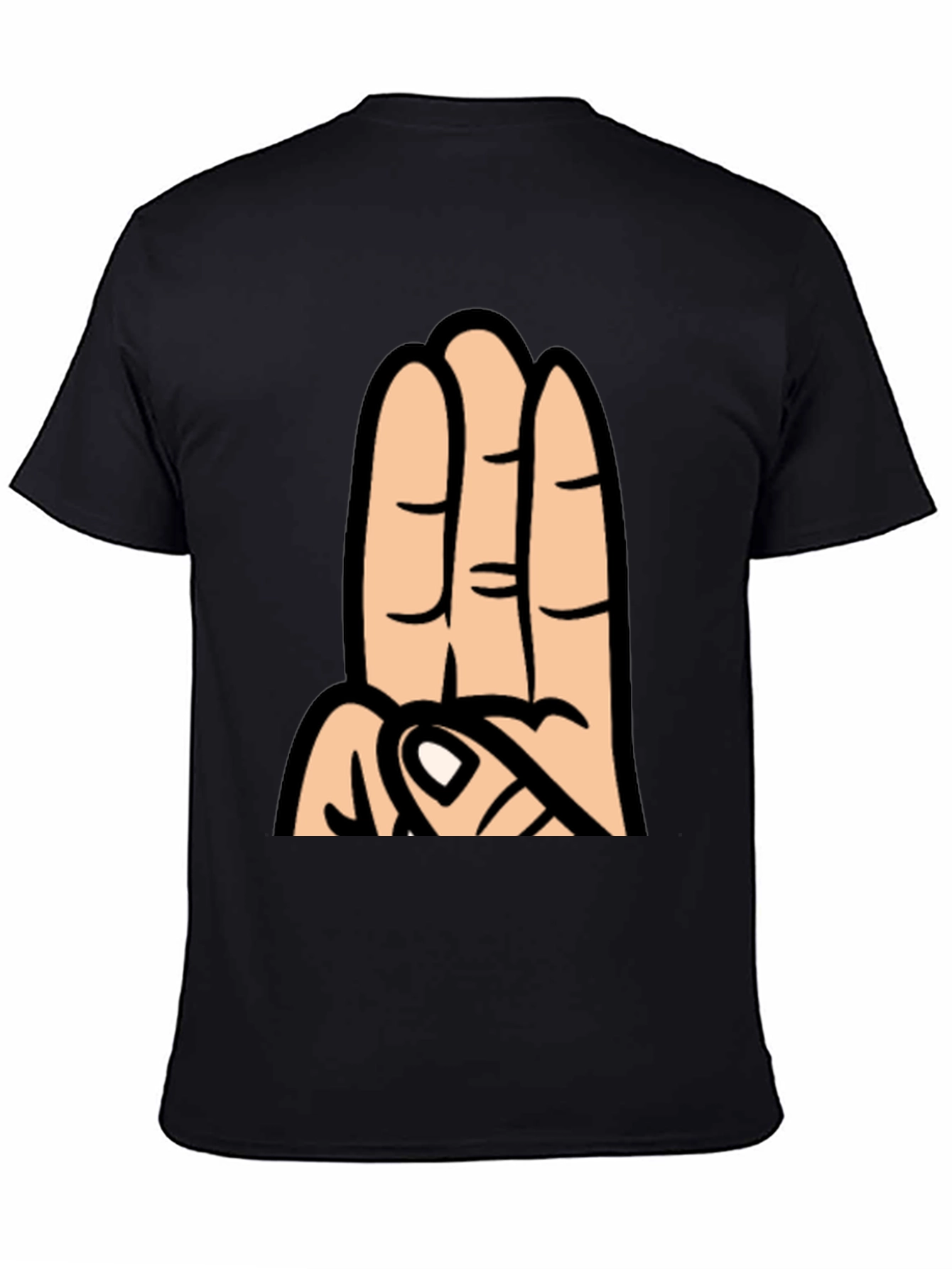 Three Finger Cartoon Hand Graphic T-Shirt