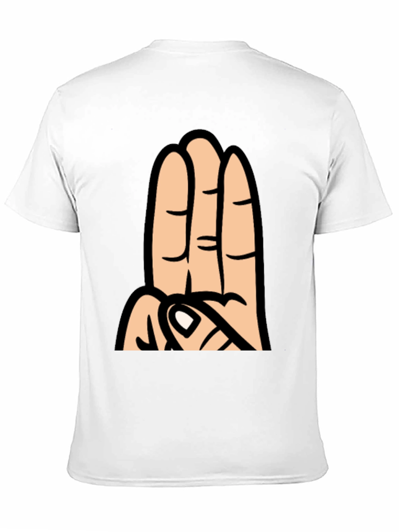 Three Finger Cartoon Hand Graphic T-Shirt