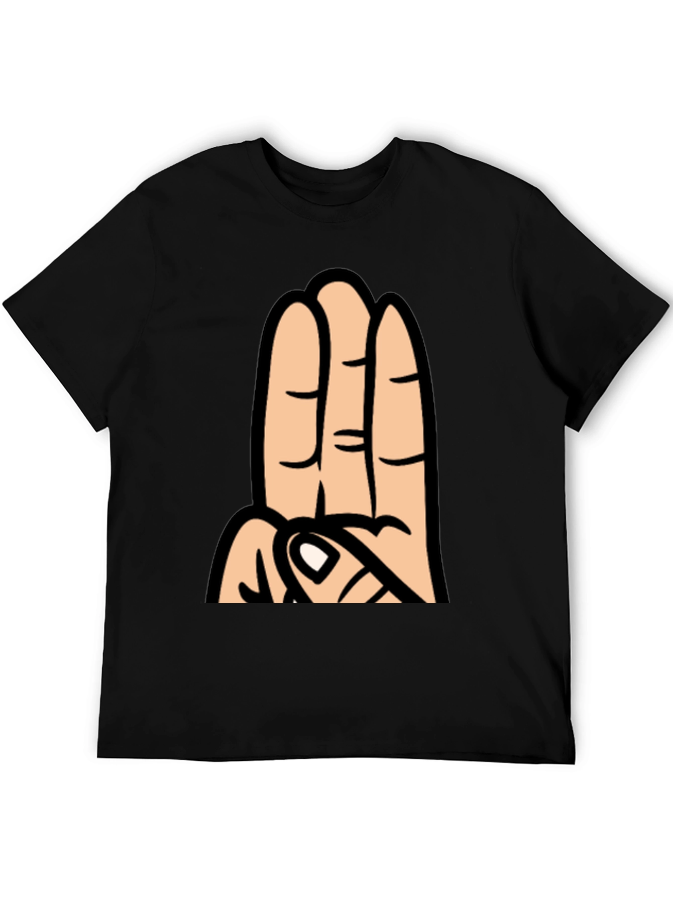 Three Finger Cartoon Hand Graphic T-Shirt