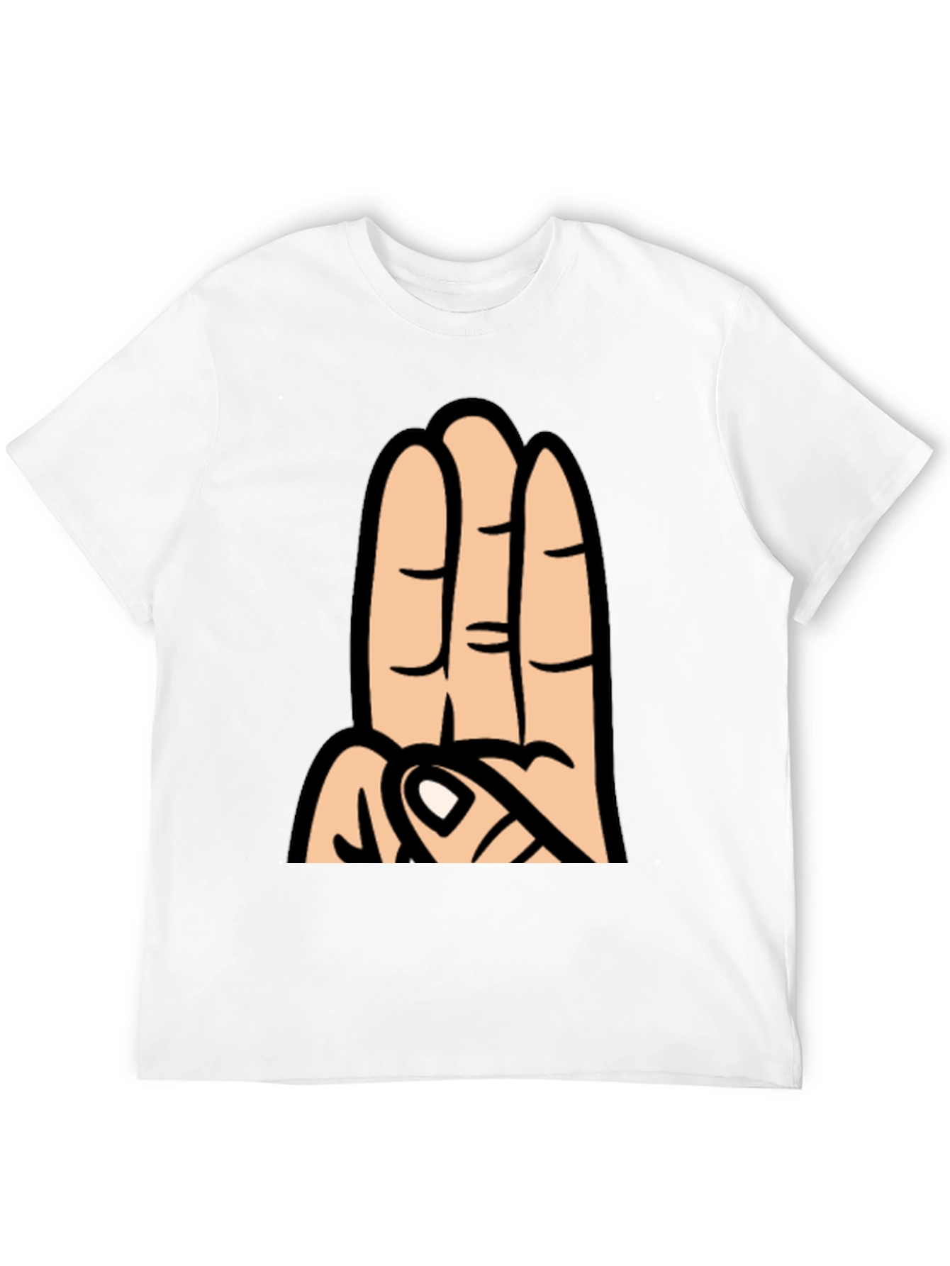 Three Finger Cartoon Hand Graphic T-Shirt