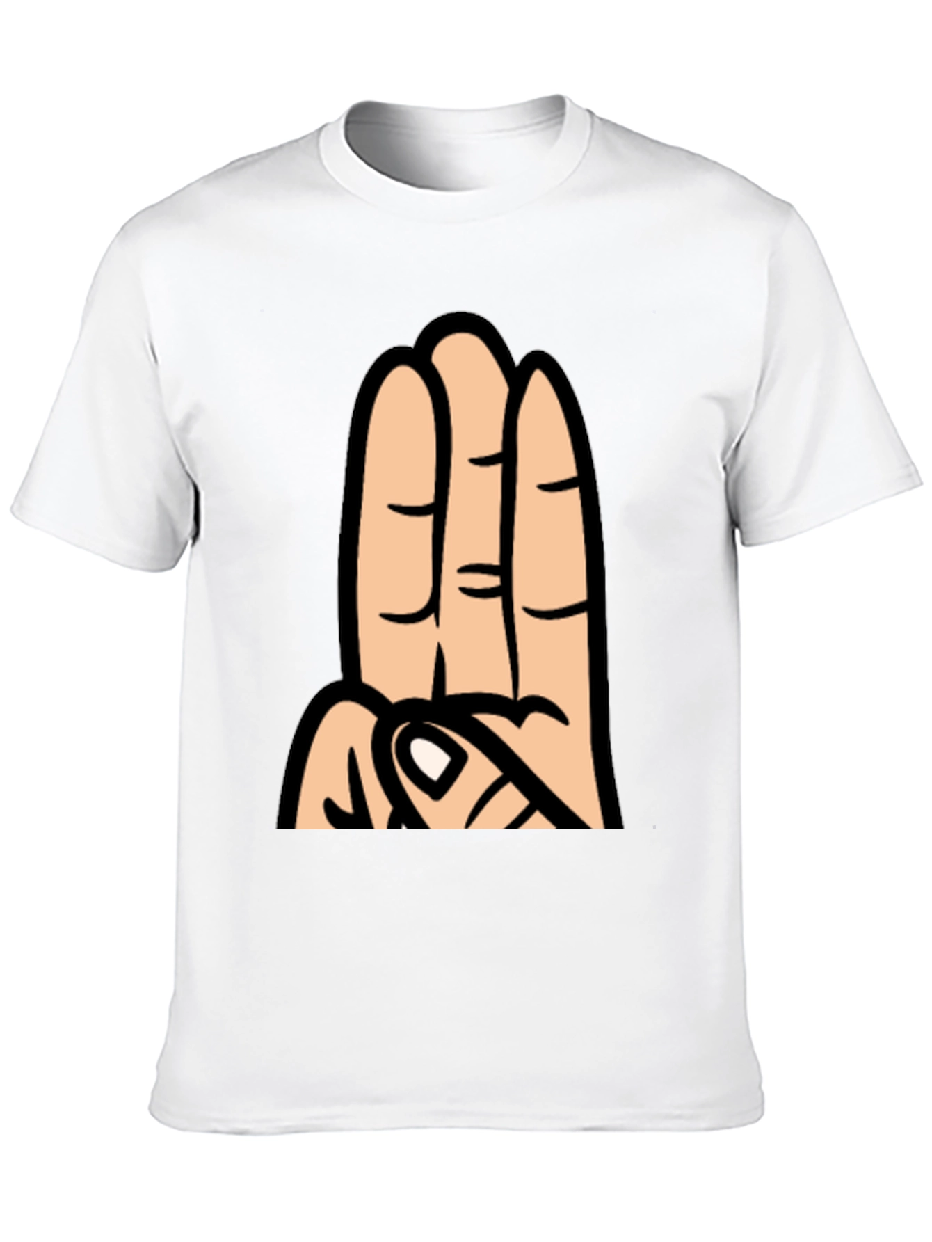Three Finger Cartoon Hand Graphic T-Shirt