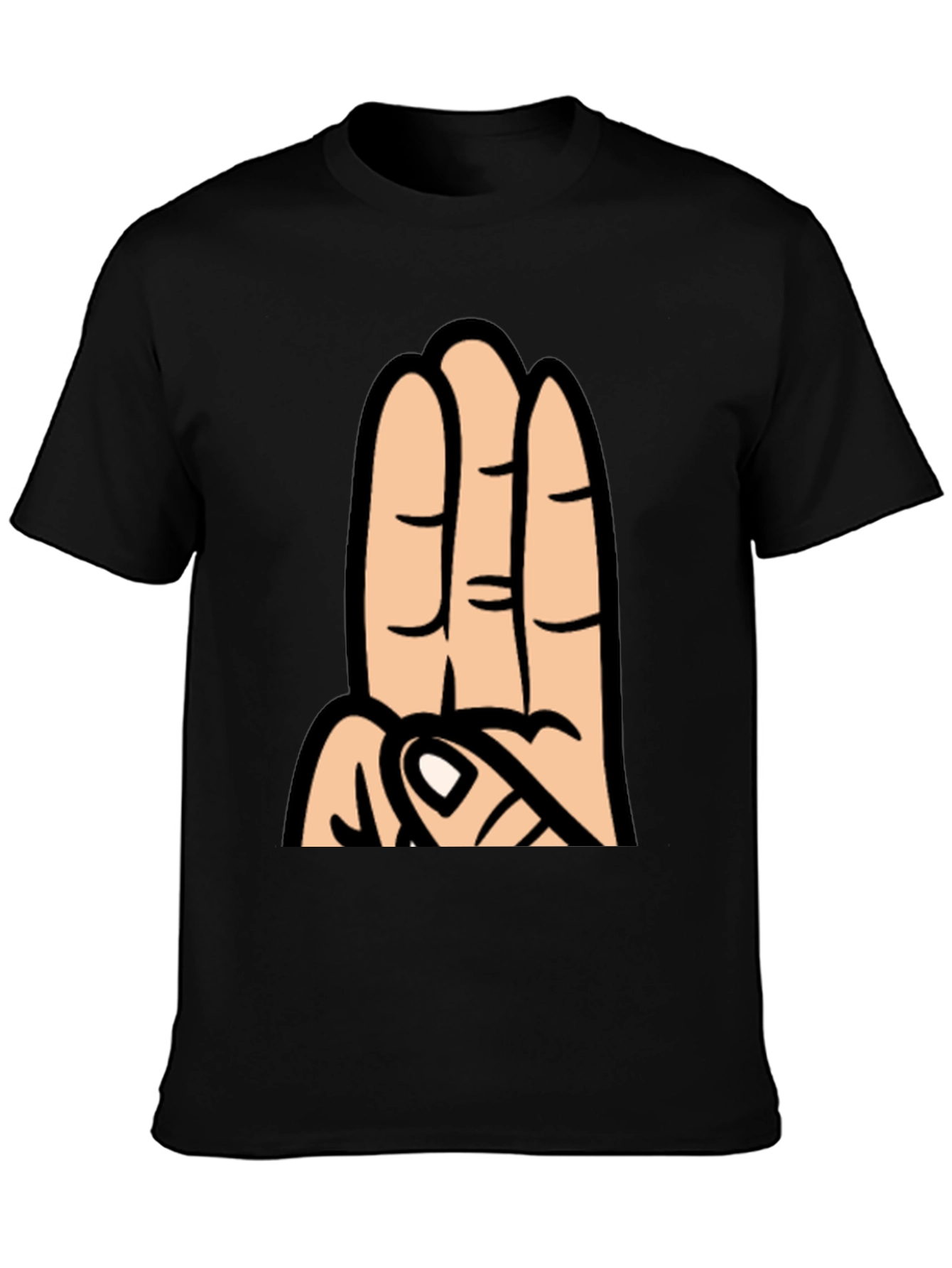 Three Finger Cartoon Hand Graphic T-Shirt