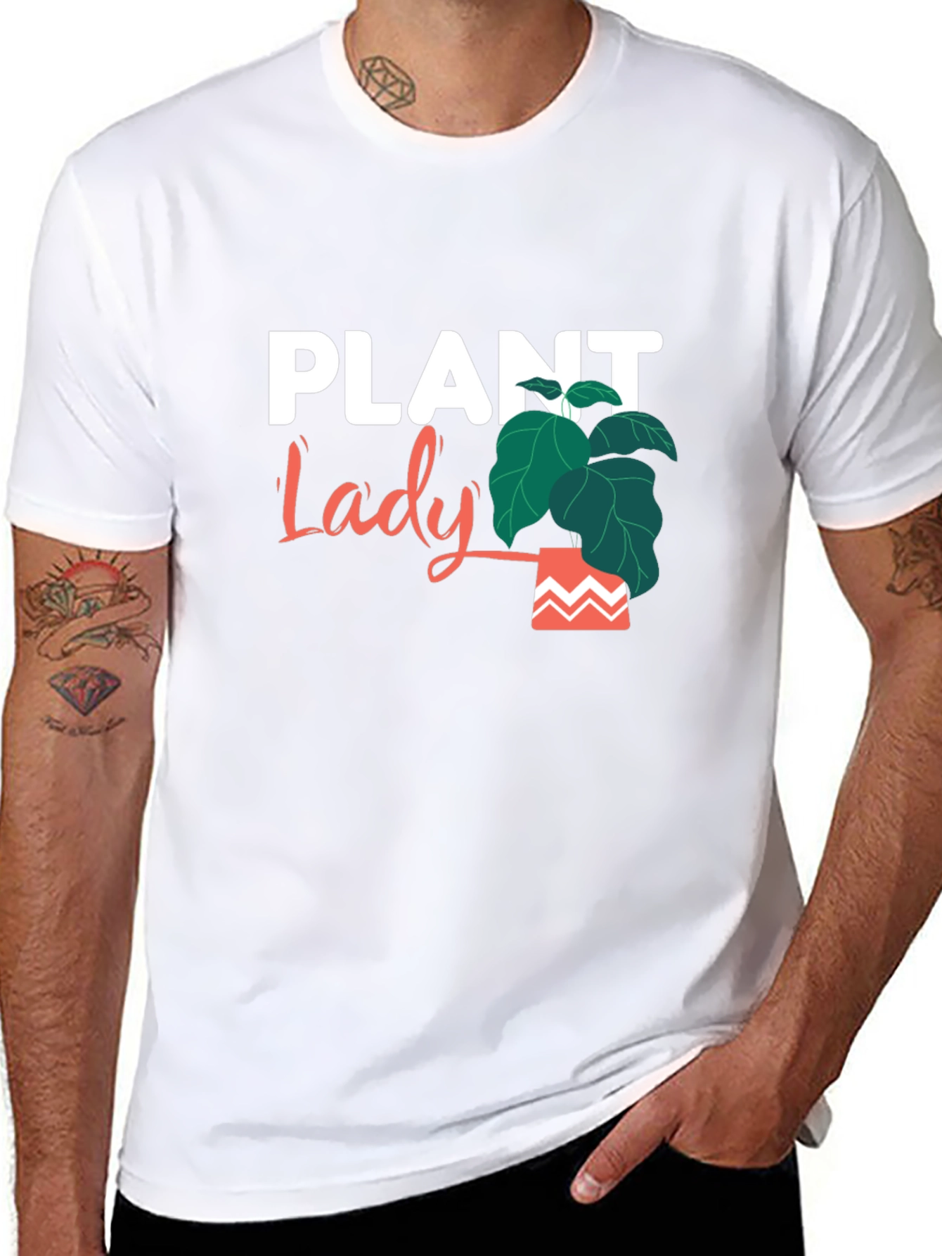 Plant Lady Graphic Tee - Black Cotton Casual Shirt