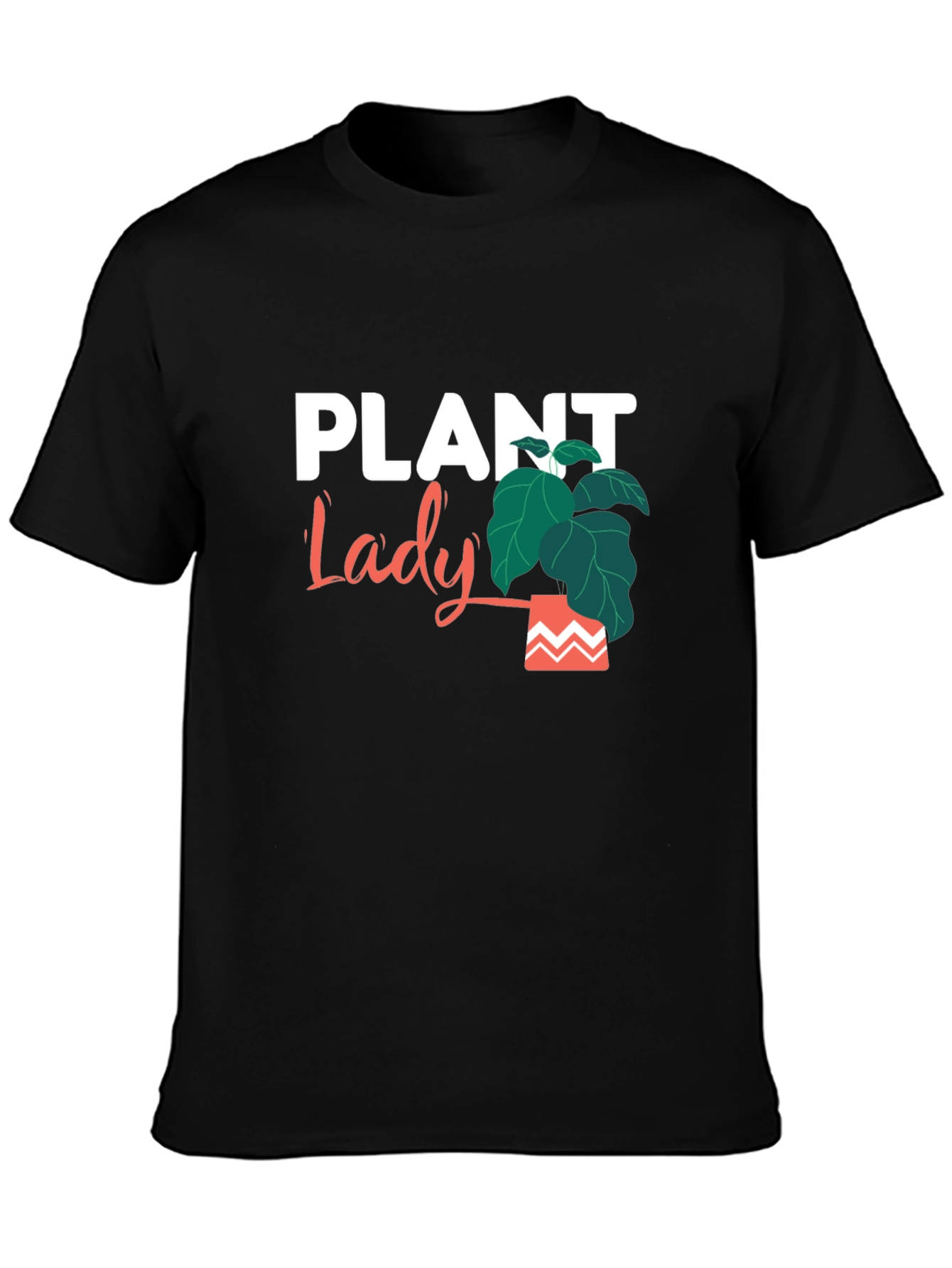 Plant Lady Graphic Tee - Black Cotton Casual Shirt