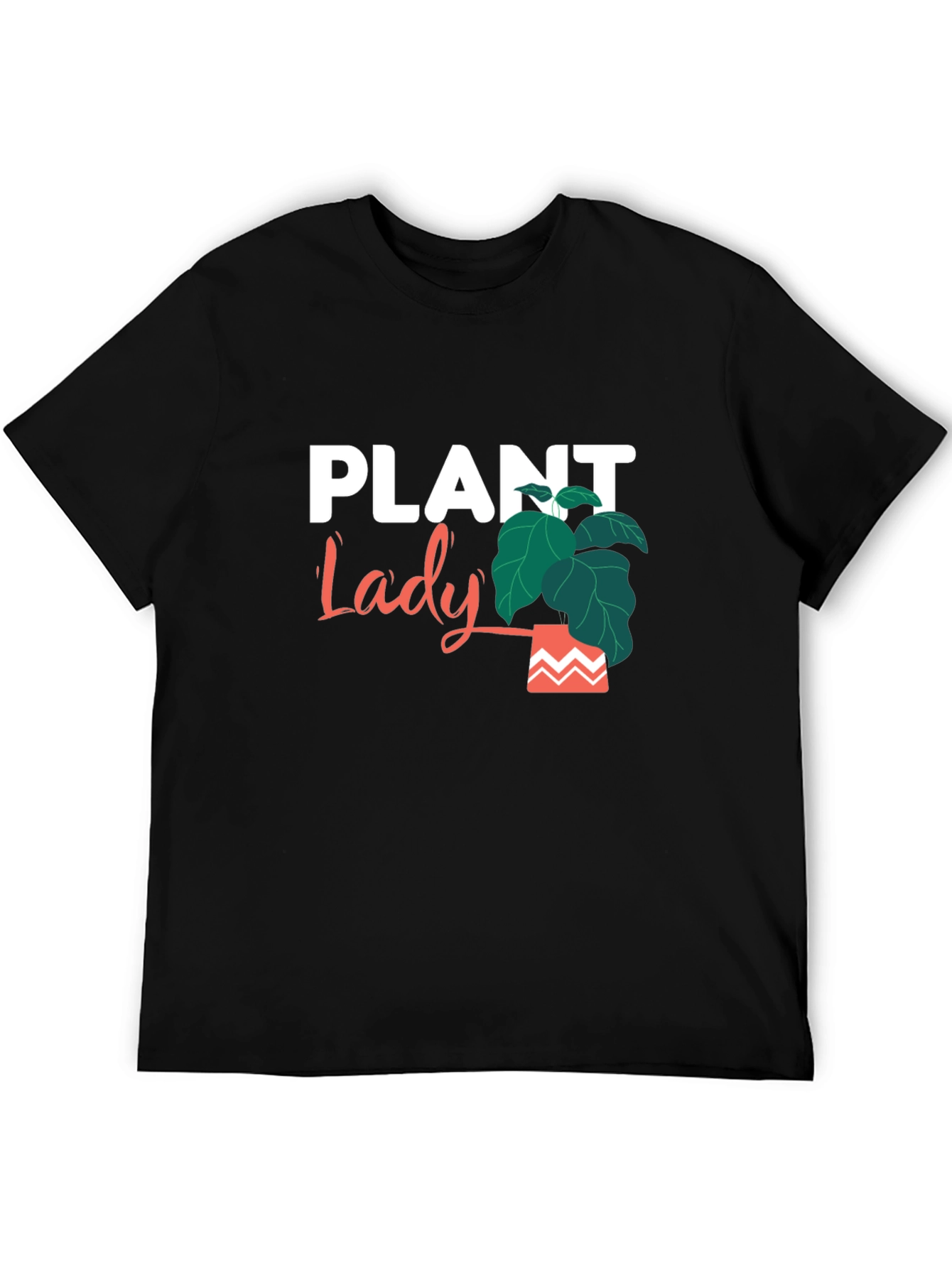 Plant Lady Graphic Tee - Black Cotton Casual Shirt