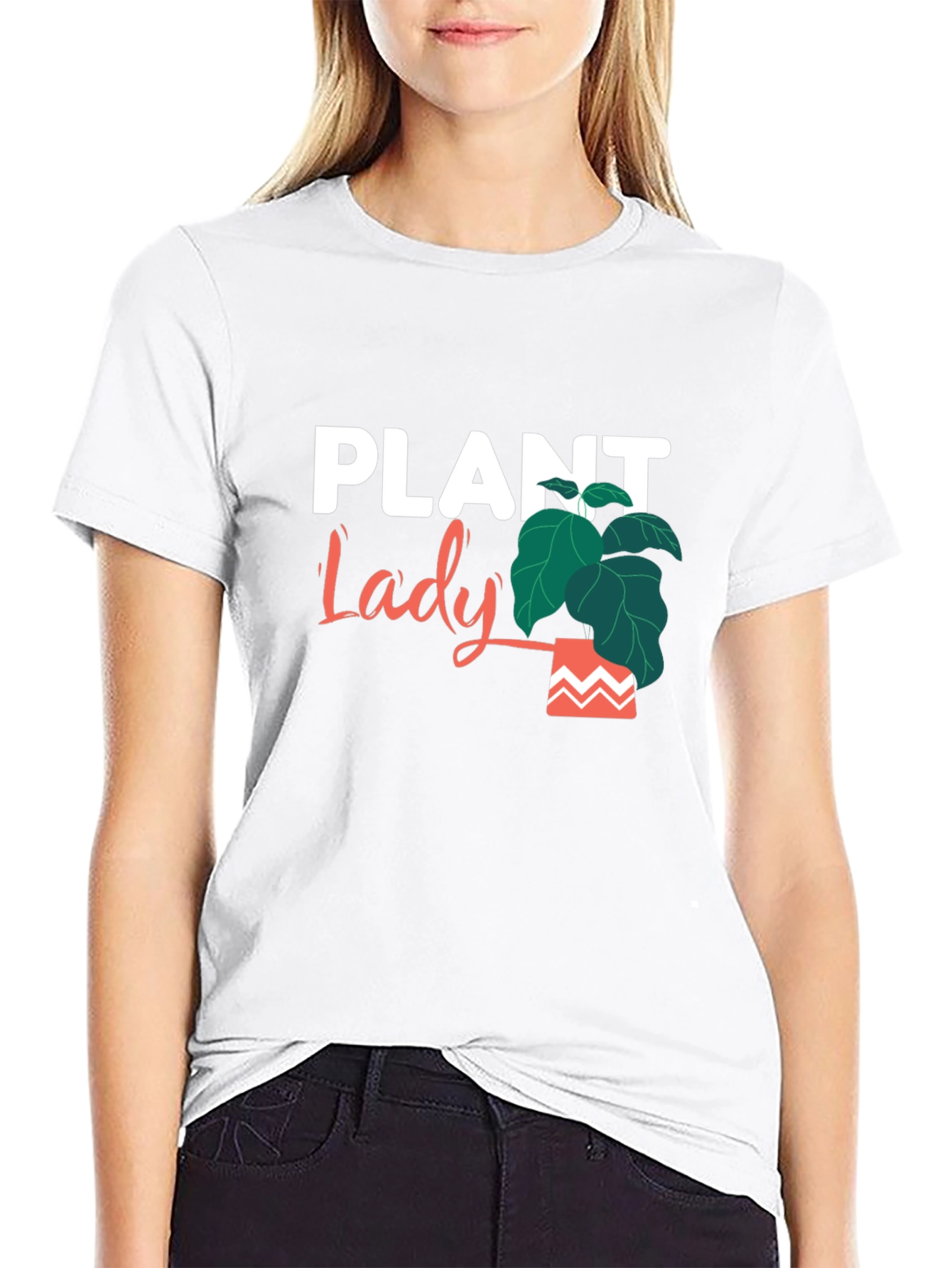Plant Lady Graphic Tee - Black Cotton Casual Shirt
