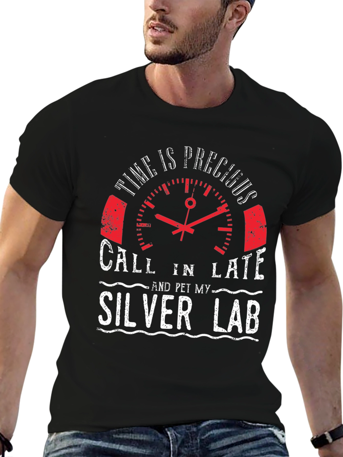 Time Is Precious Silver Lab T-Shirt