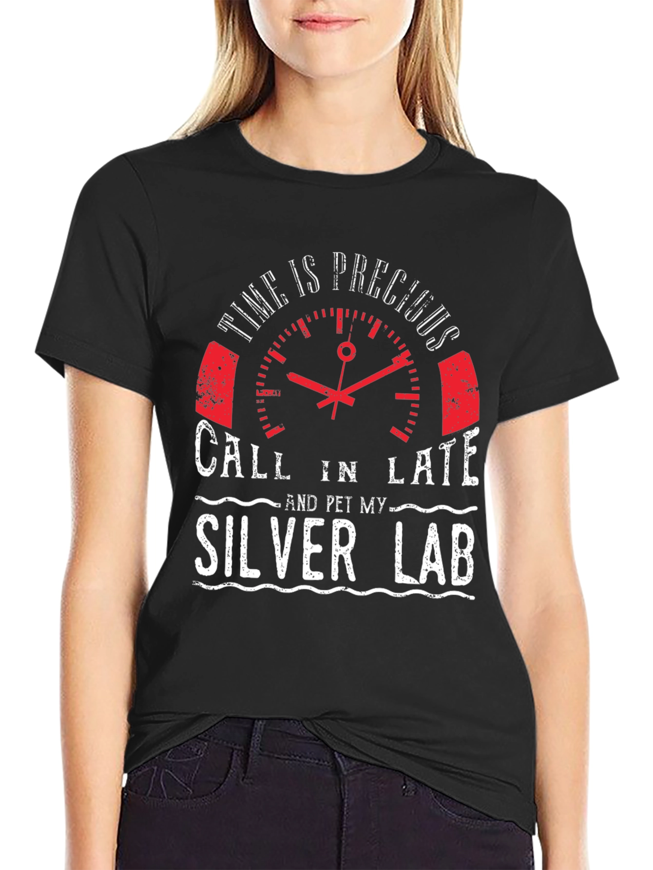 Time Is Precious Silver Lab T-Shirt