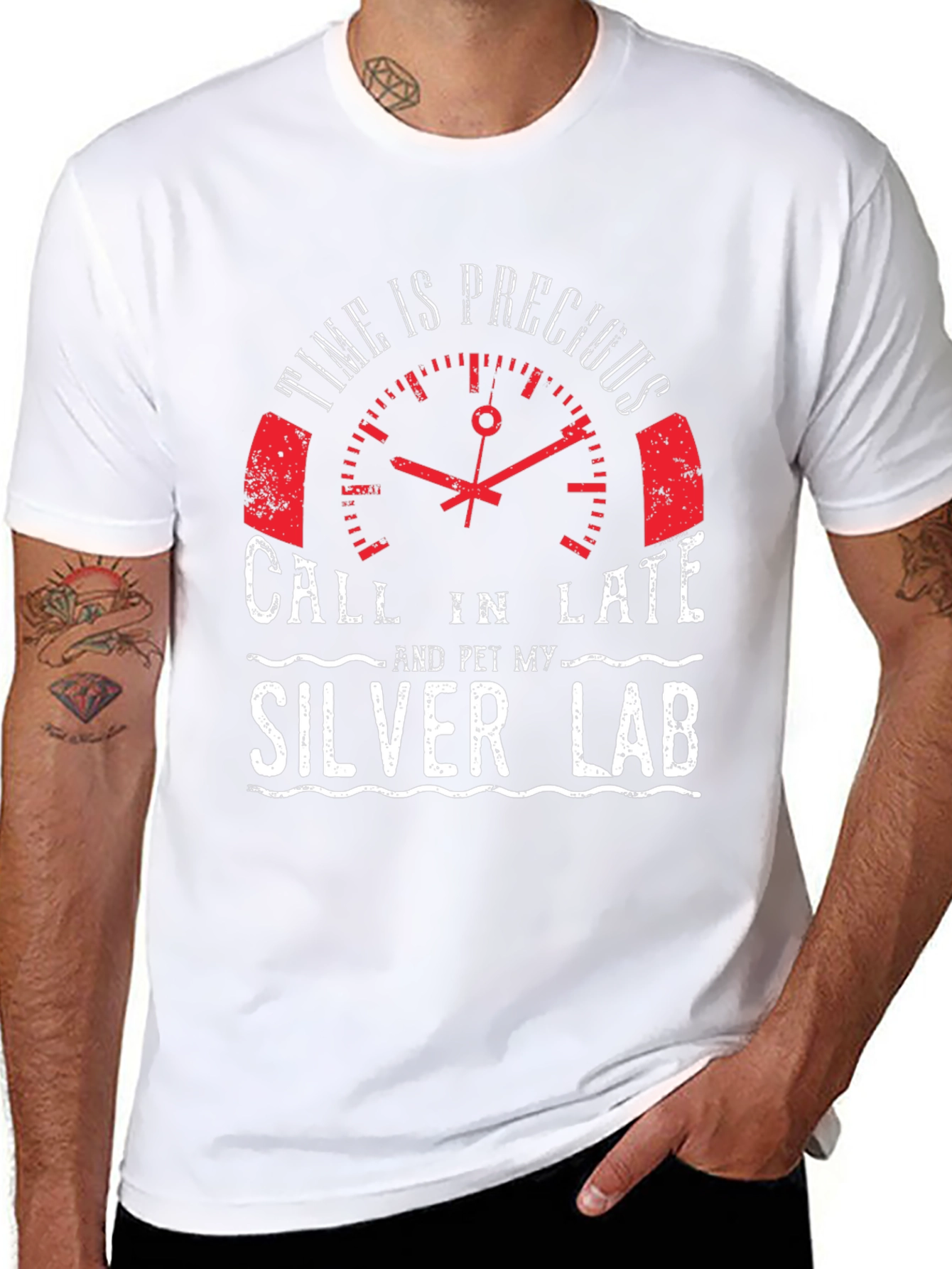 Time Is Precious Silver Lab T-Shirt