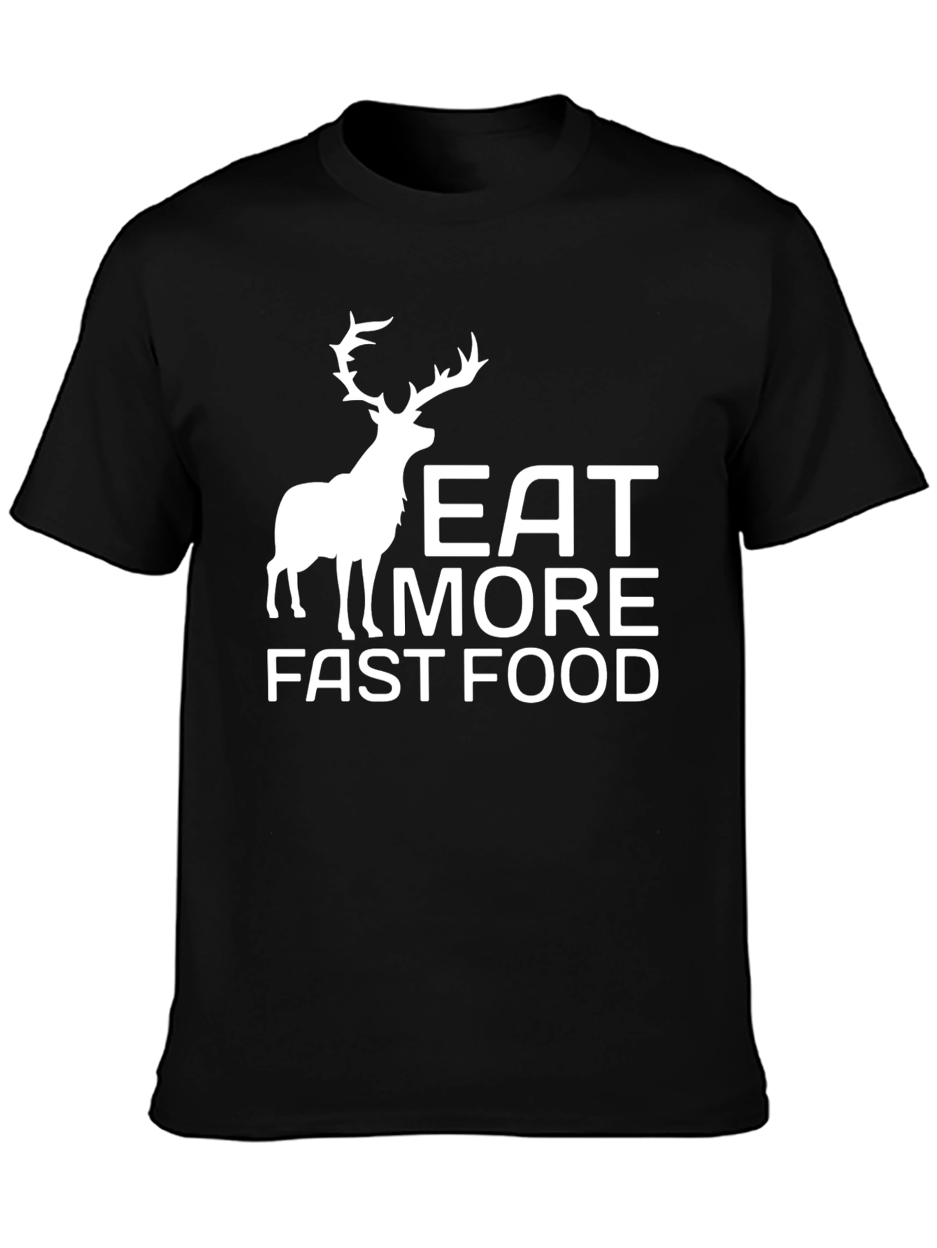 Eat More Fast Food Deer Graphic T-Shirt