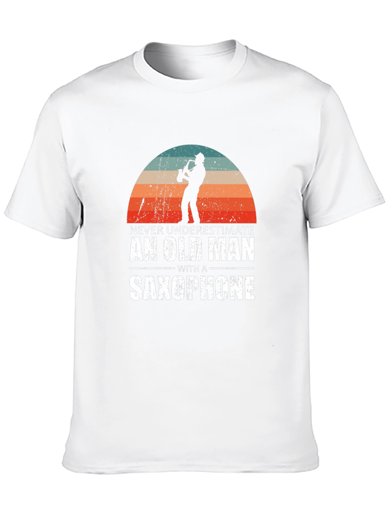 Old Man Saxophone Graphic Tee - Music Lover T-Shirt