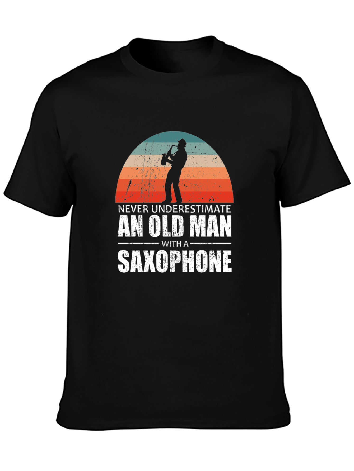 Old Man Saxophone Graphic Tee - Music Lover T-Shirt