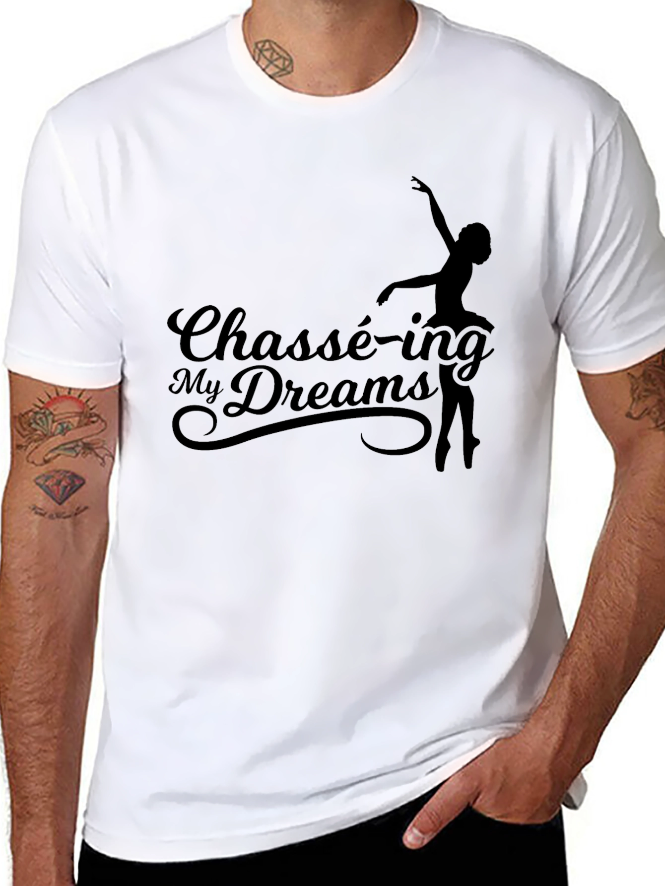 Chassé-ing My Dreams Black T-Shirt - Ballet Dance Tee