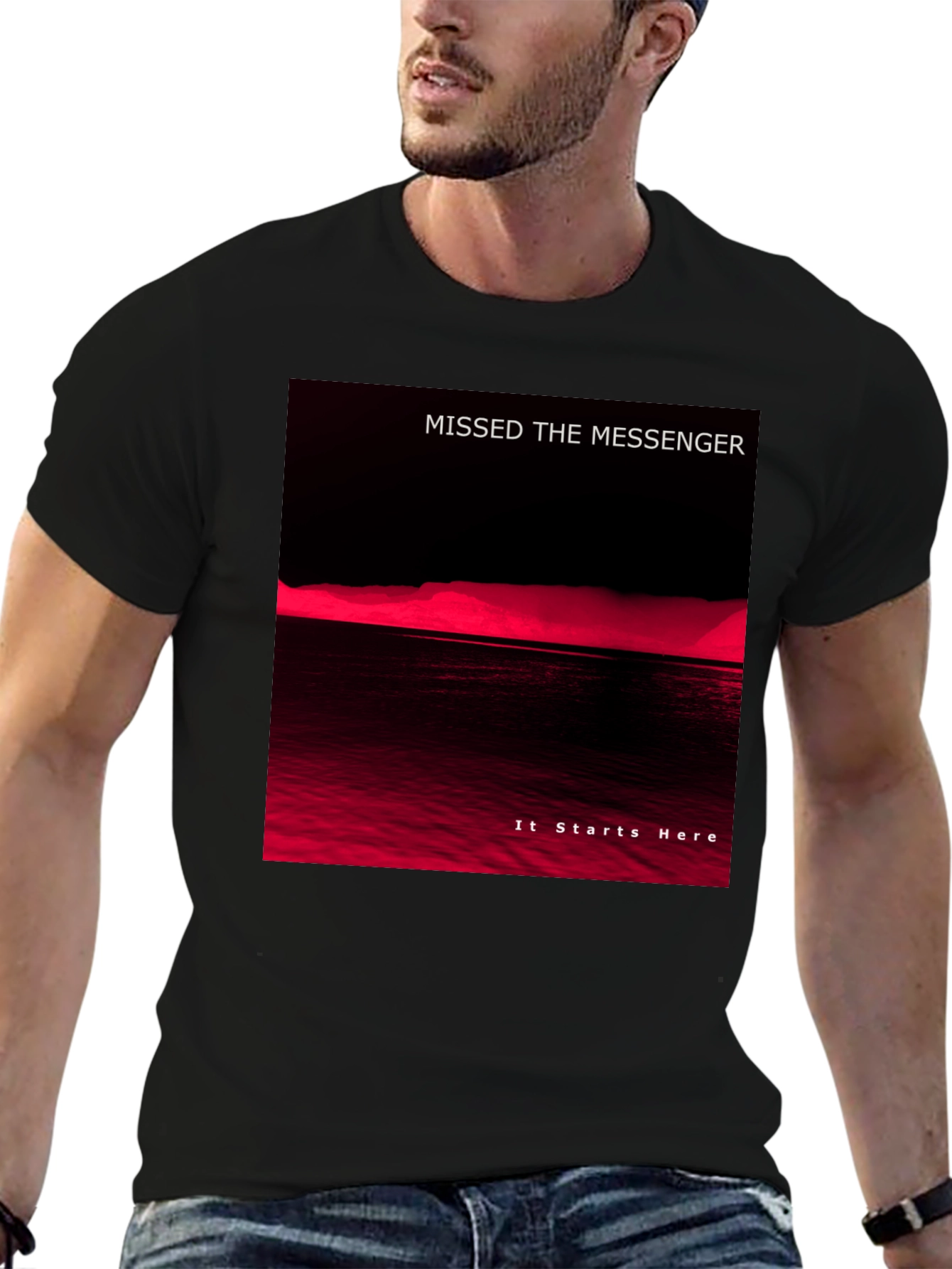 Missed the Messenger Black Graphic T-Shirt