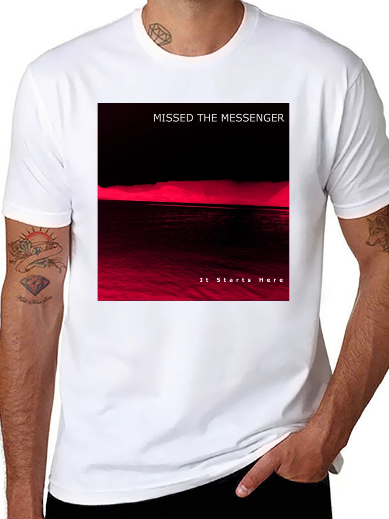 Missed the Messenger Black Graphic T-Shirt
