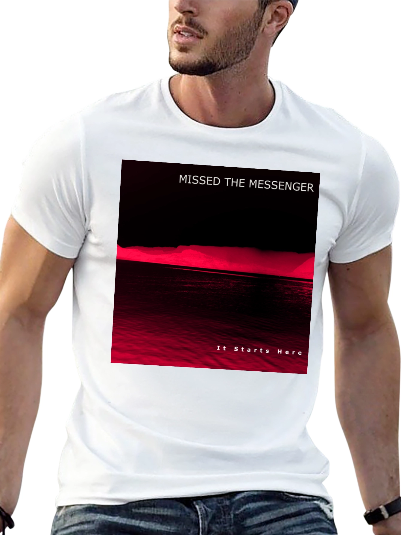 Missed the Messenger Black Graphic T-Shirt