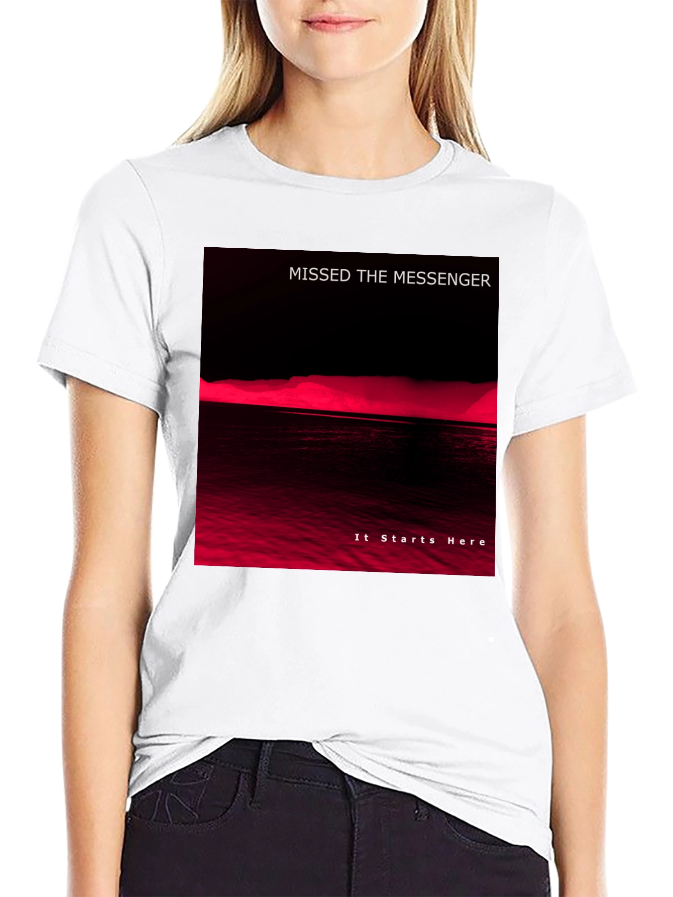 Missed the Messenger Black Graphic T-Shirt