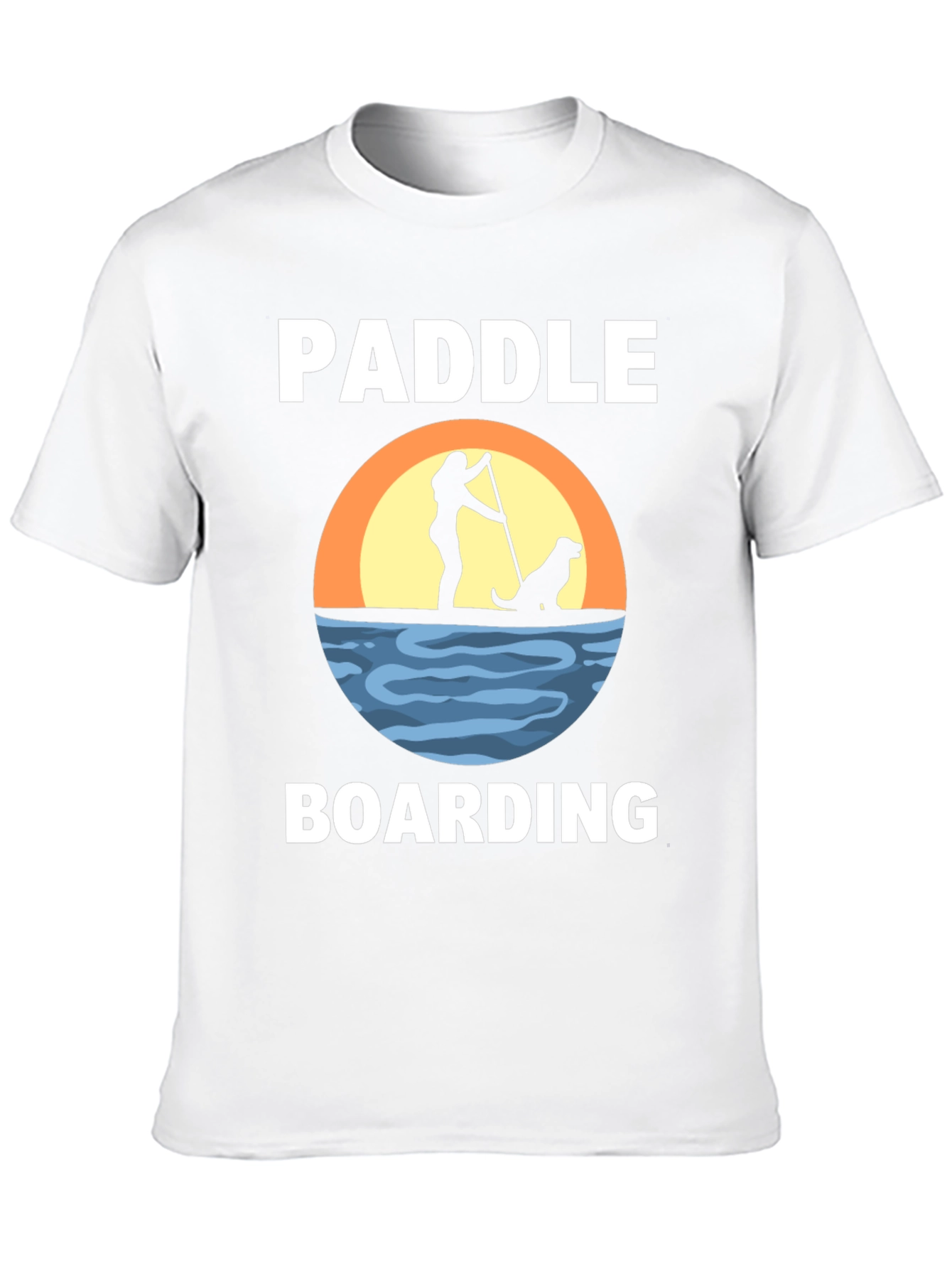 Paddle Boarding T-Shirt with Dog Silhouette