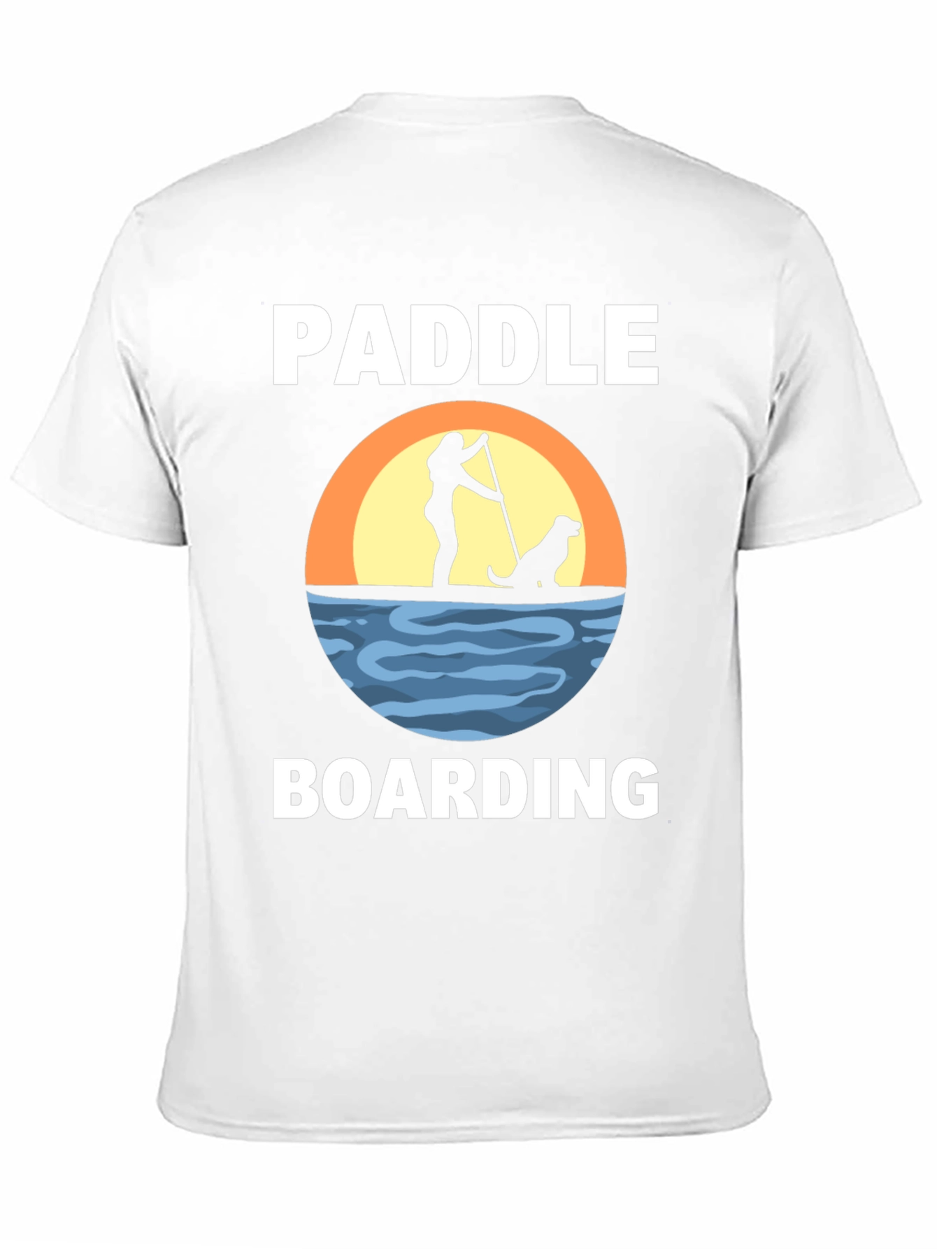 Paddle Boarding T-Shirt with Dog Silhouette