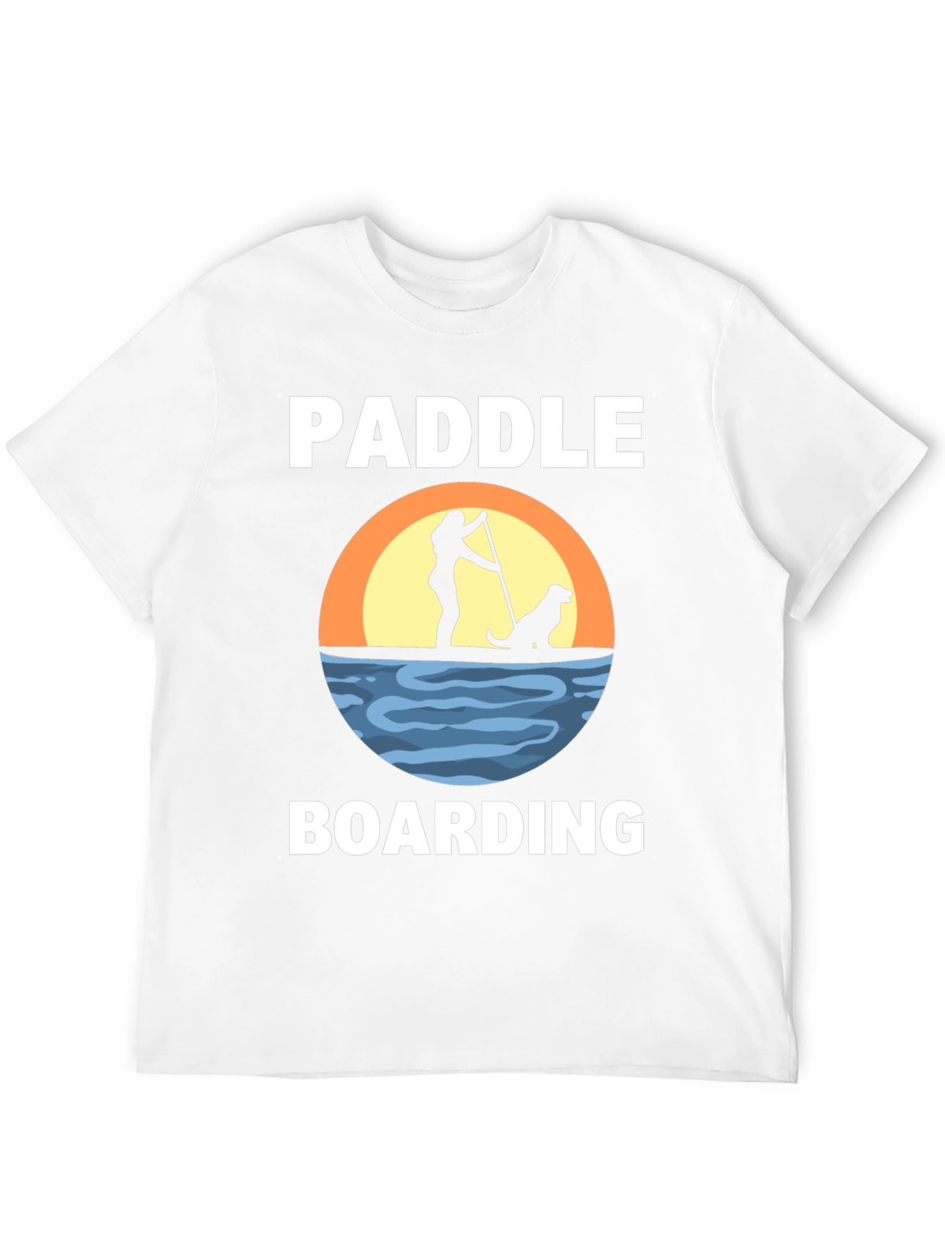 Paddle Boarding T-Shirt with Dog Silhouette