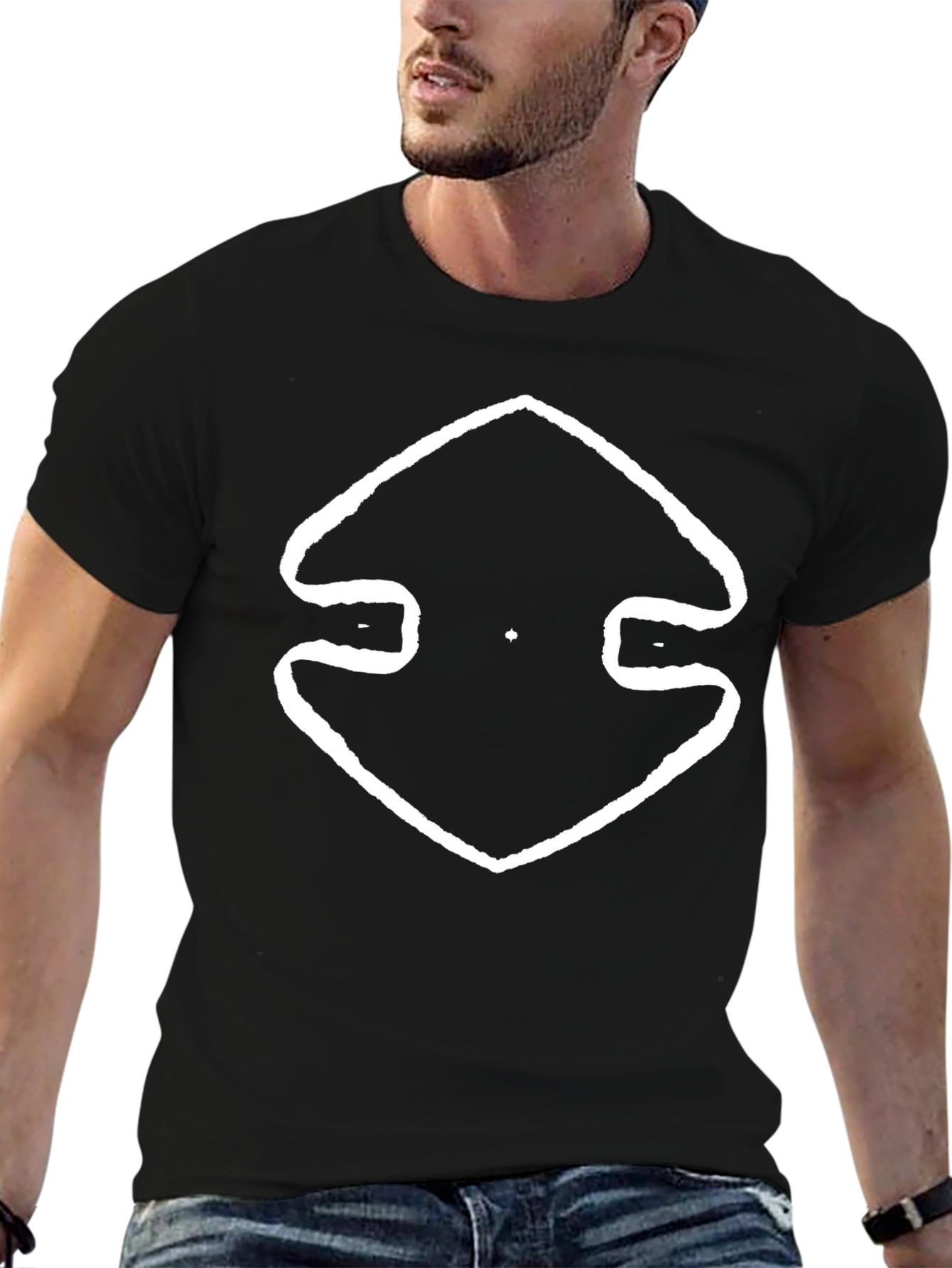 Abstract Graphic Black Tee