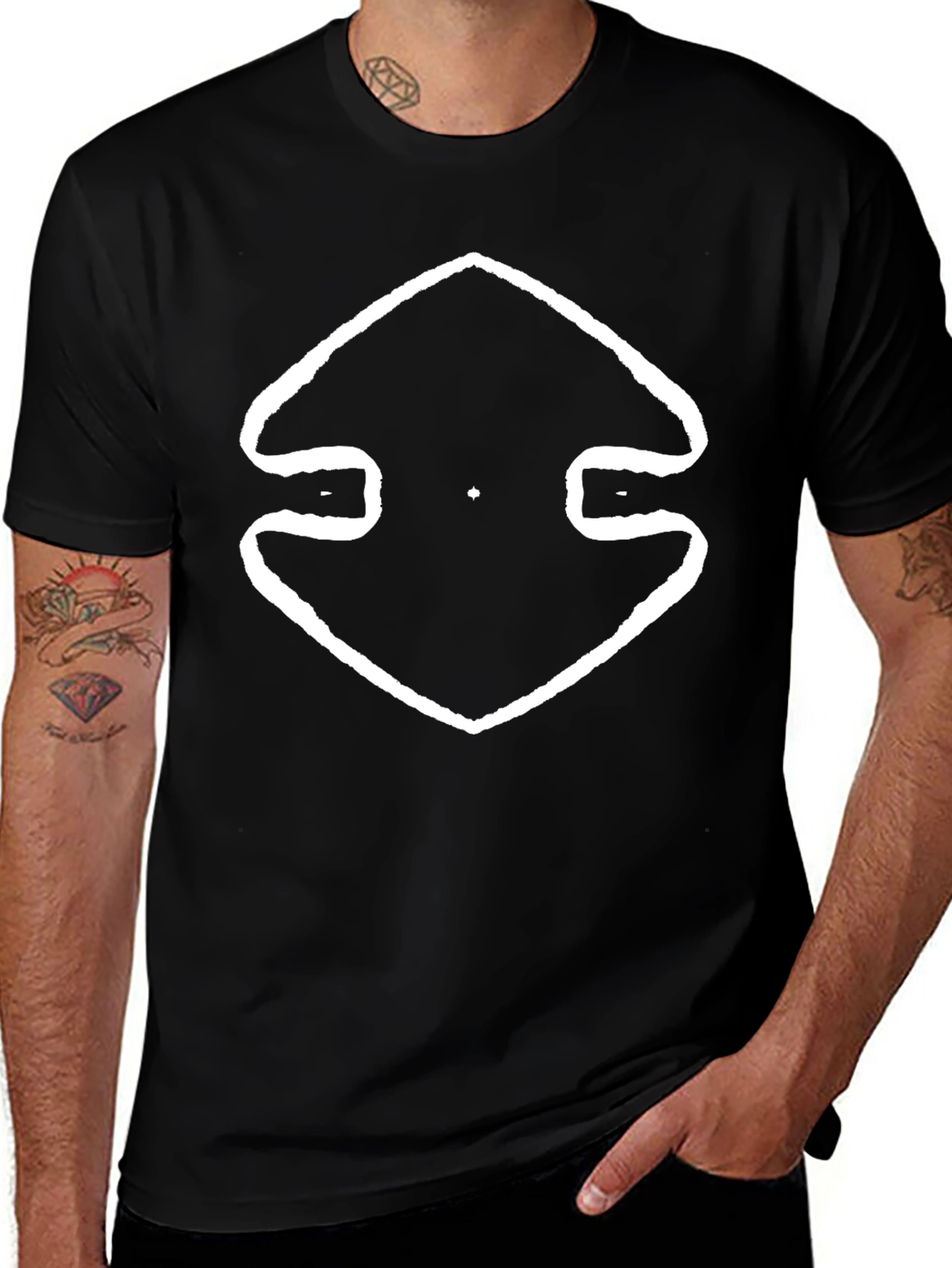 Abstract Graphic Black Tee