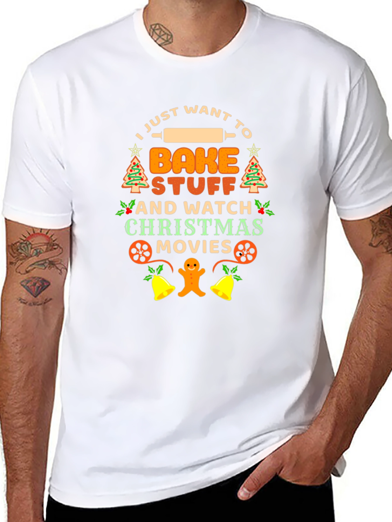 I Just Want to Bake Stuff Christmas T-Shirt