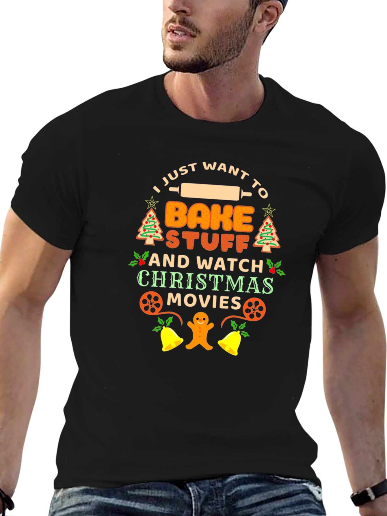 I Just Want to Bake Stuff Christmas T-Shirt