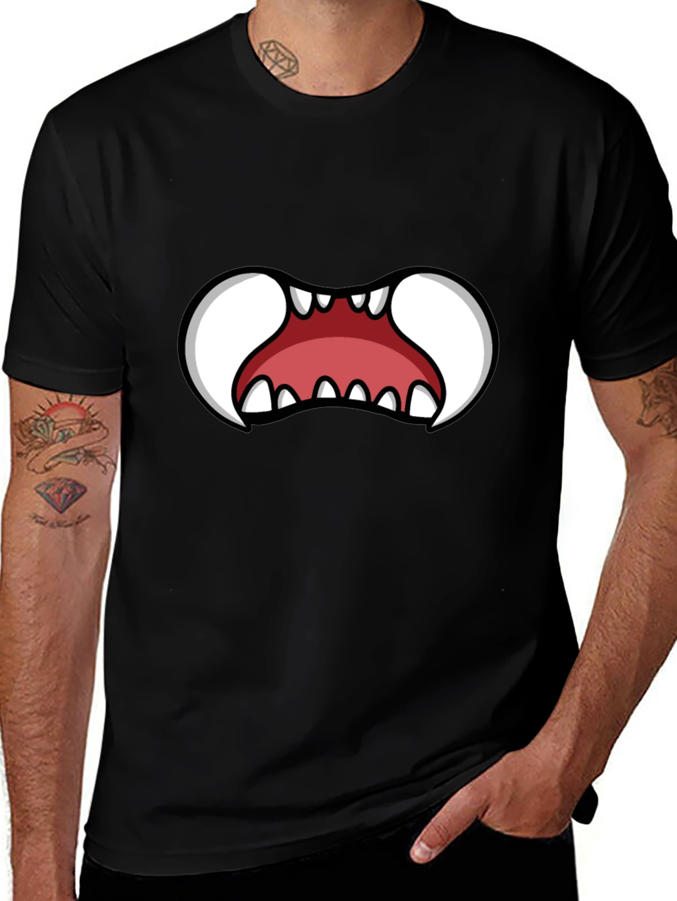 Monster Mouth Graphic Tee - Black