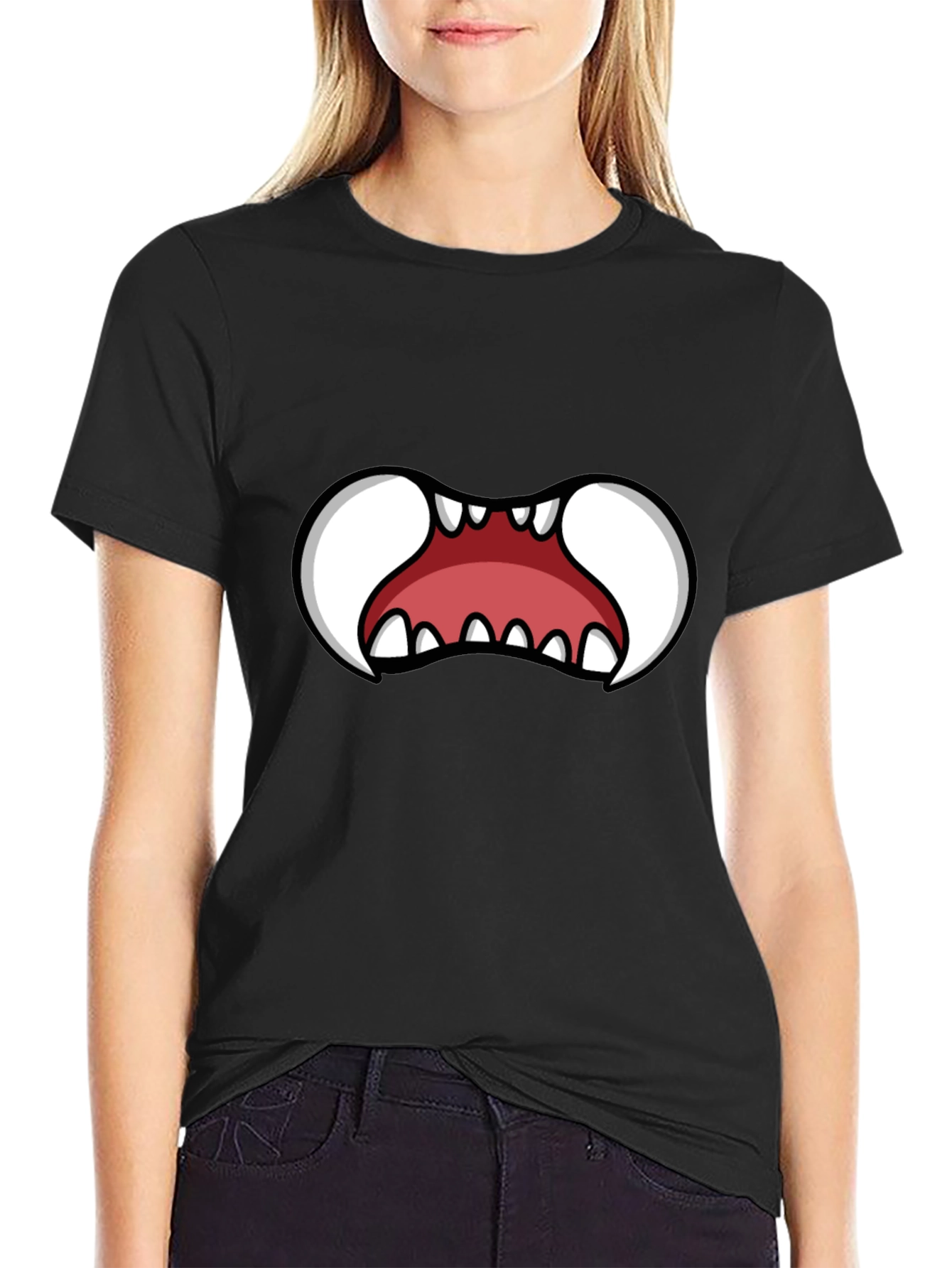 Monster Mouth Graphic Tee - Black