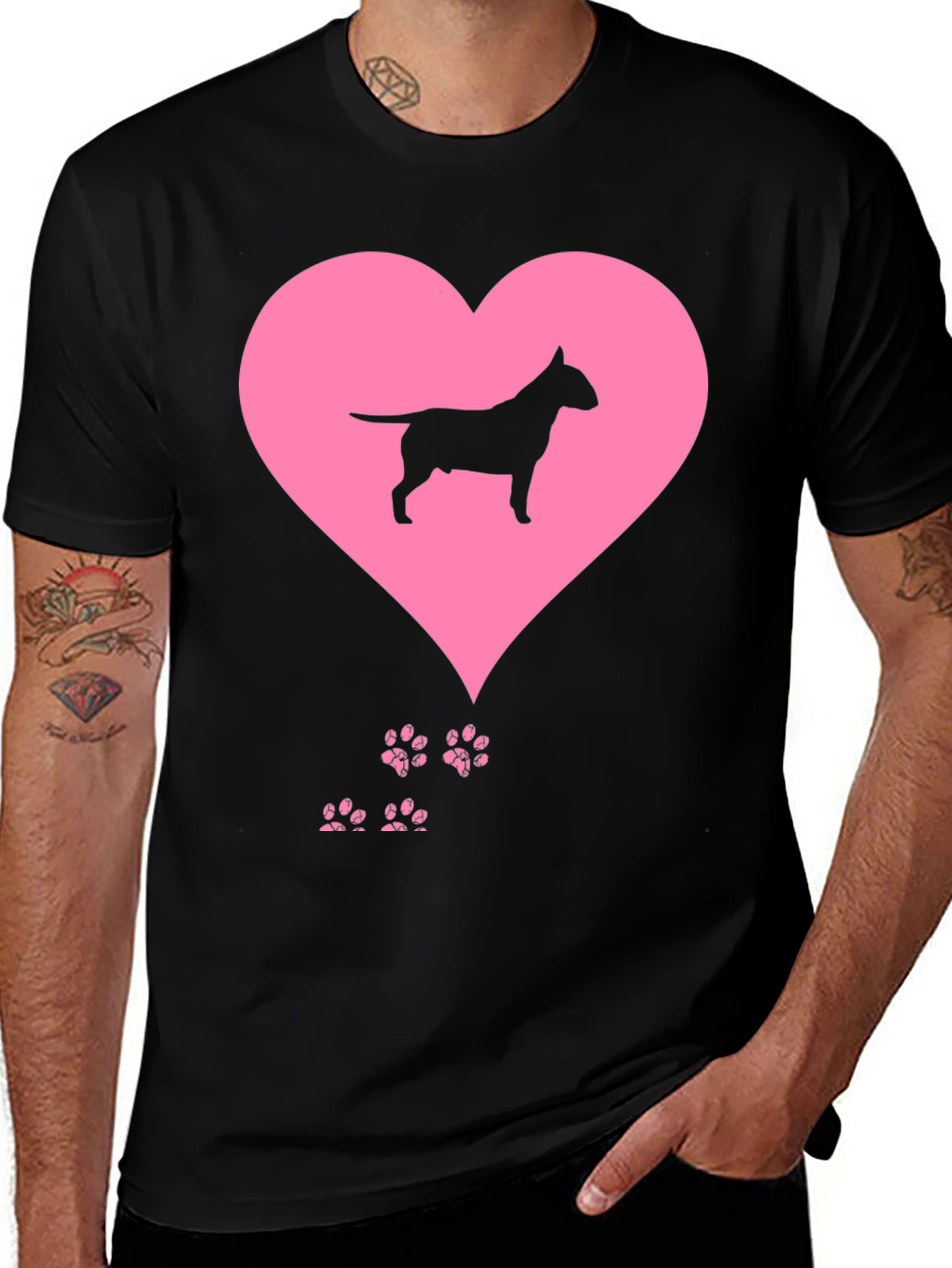 Bull Terrier Heart T-Shirt - Dog Lover Tee