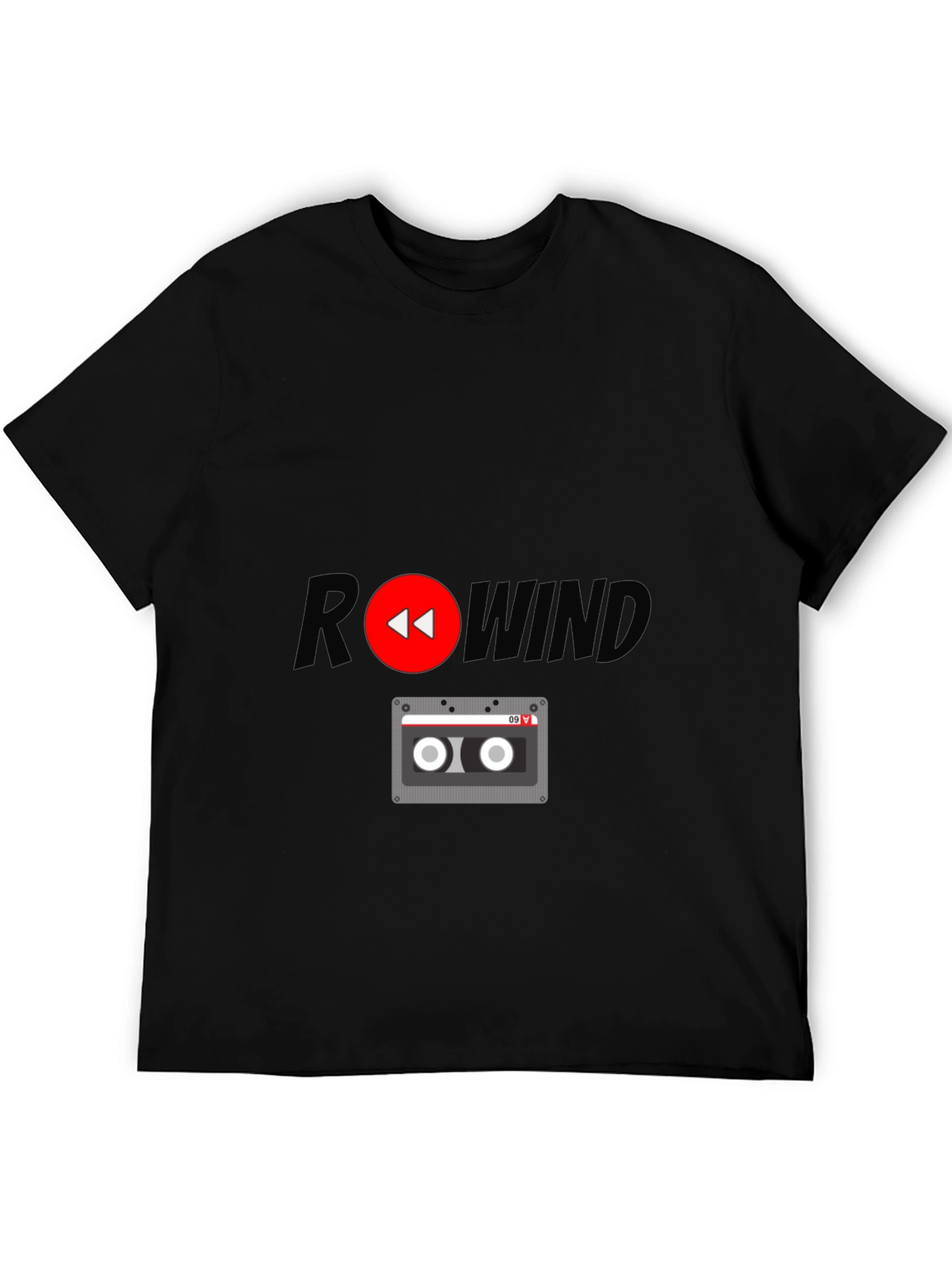 Rewind Cassette Tape Graphic T-Shirt - Retro Style