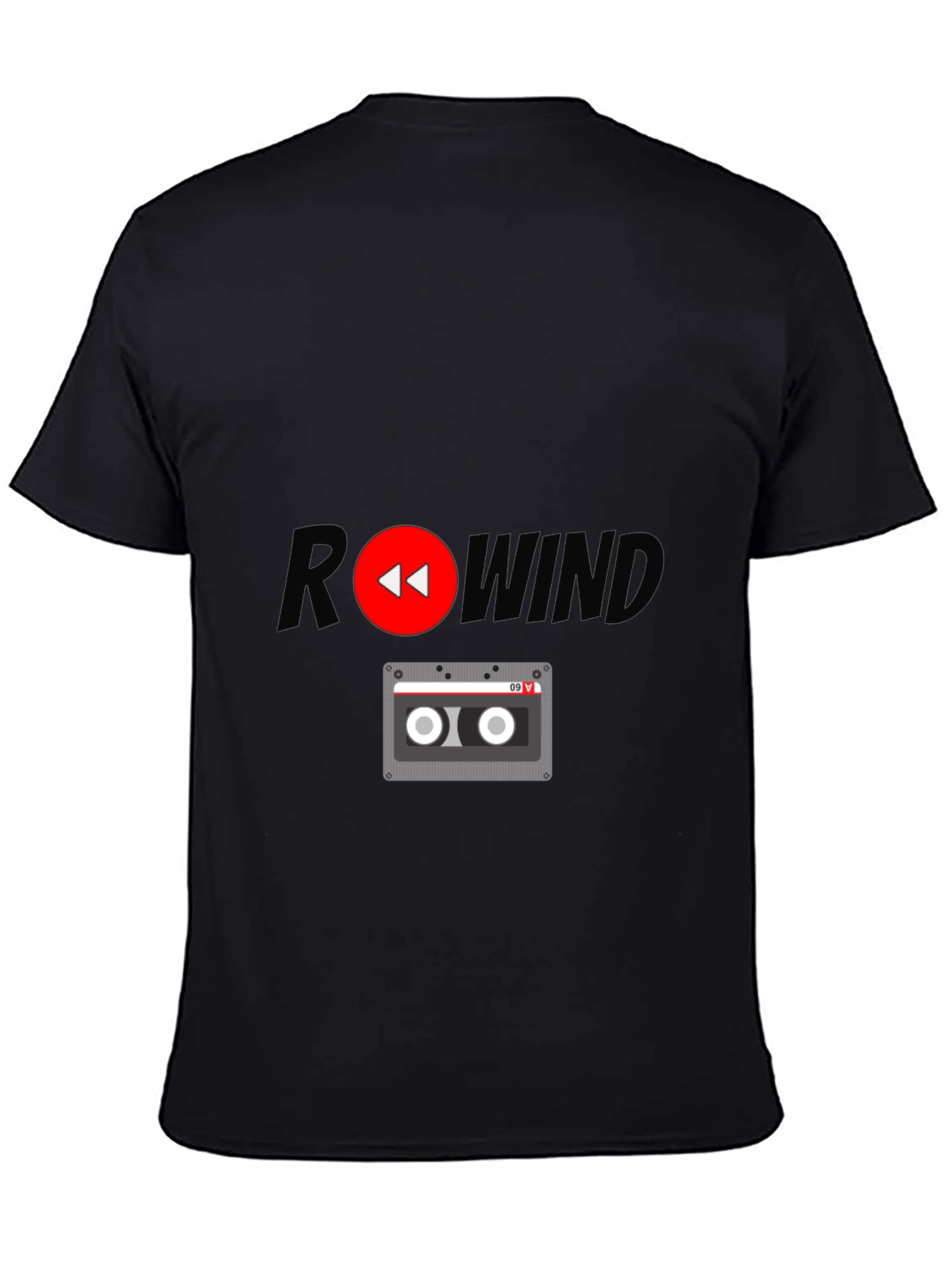 Rewind Cassette Tape Graphic T-Shirt - Retro Style