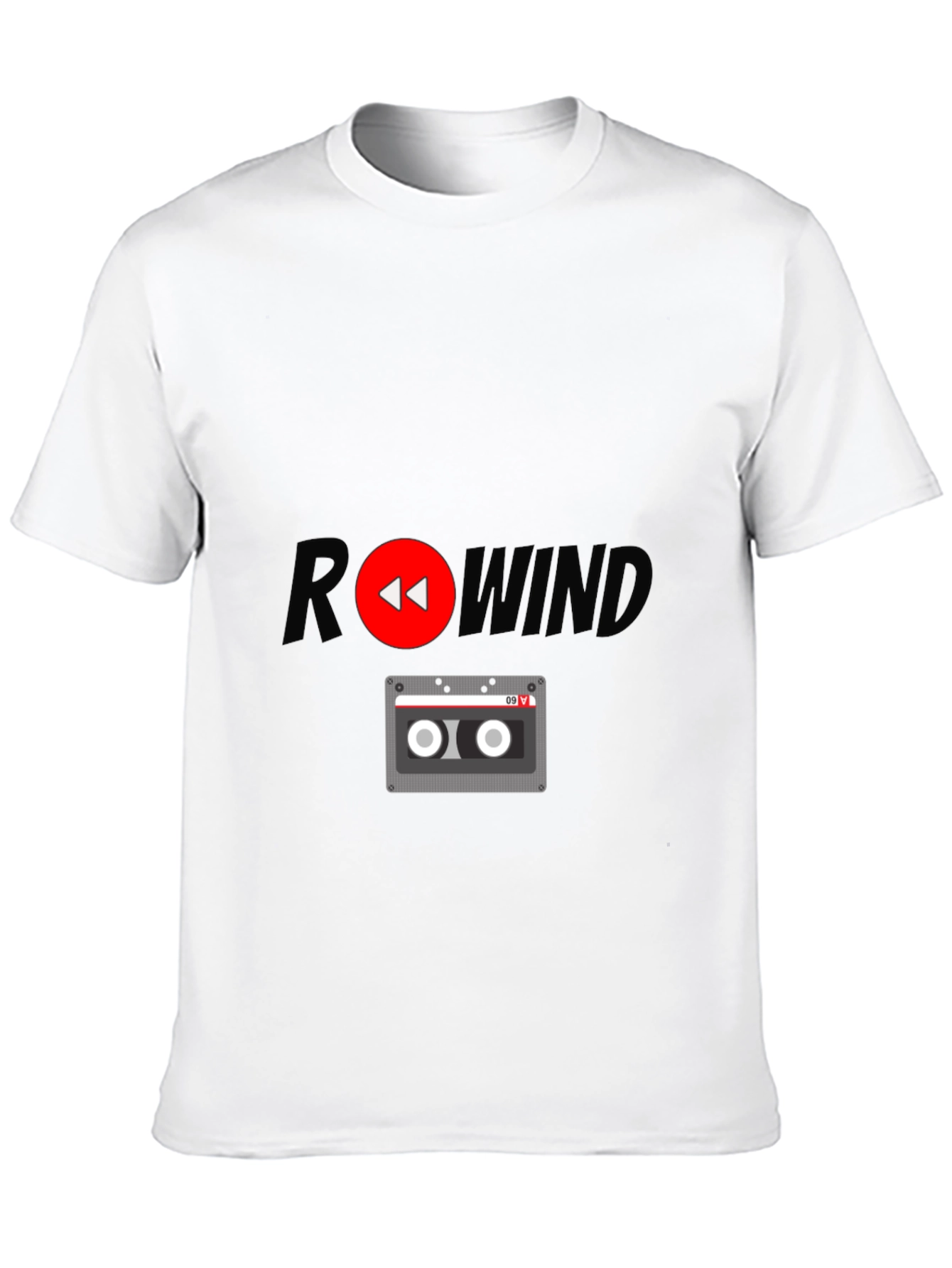 Rewind Cassette Tape Graphic T-Shirt - Retro Style