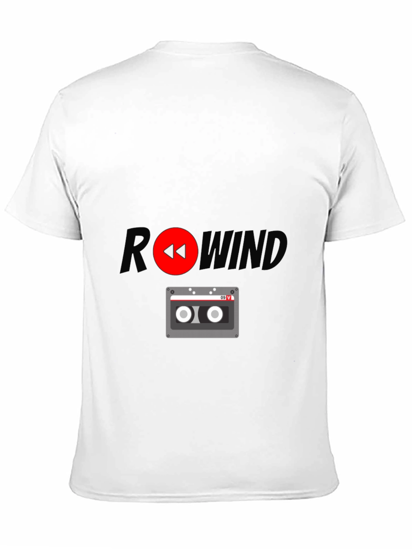 Rewind Cassette Tape Graphic T-Shirt - Retro Style
