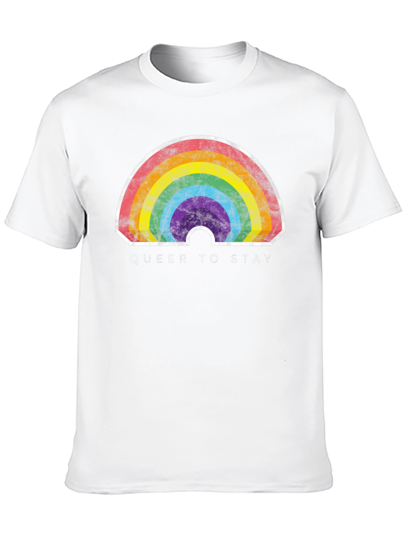 Queer to Stay Rainbow Graphic Tee
